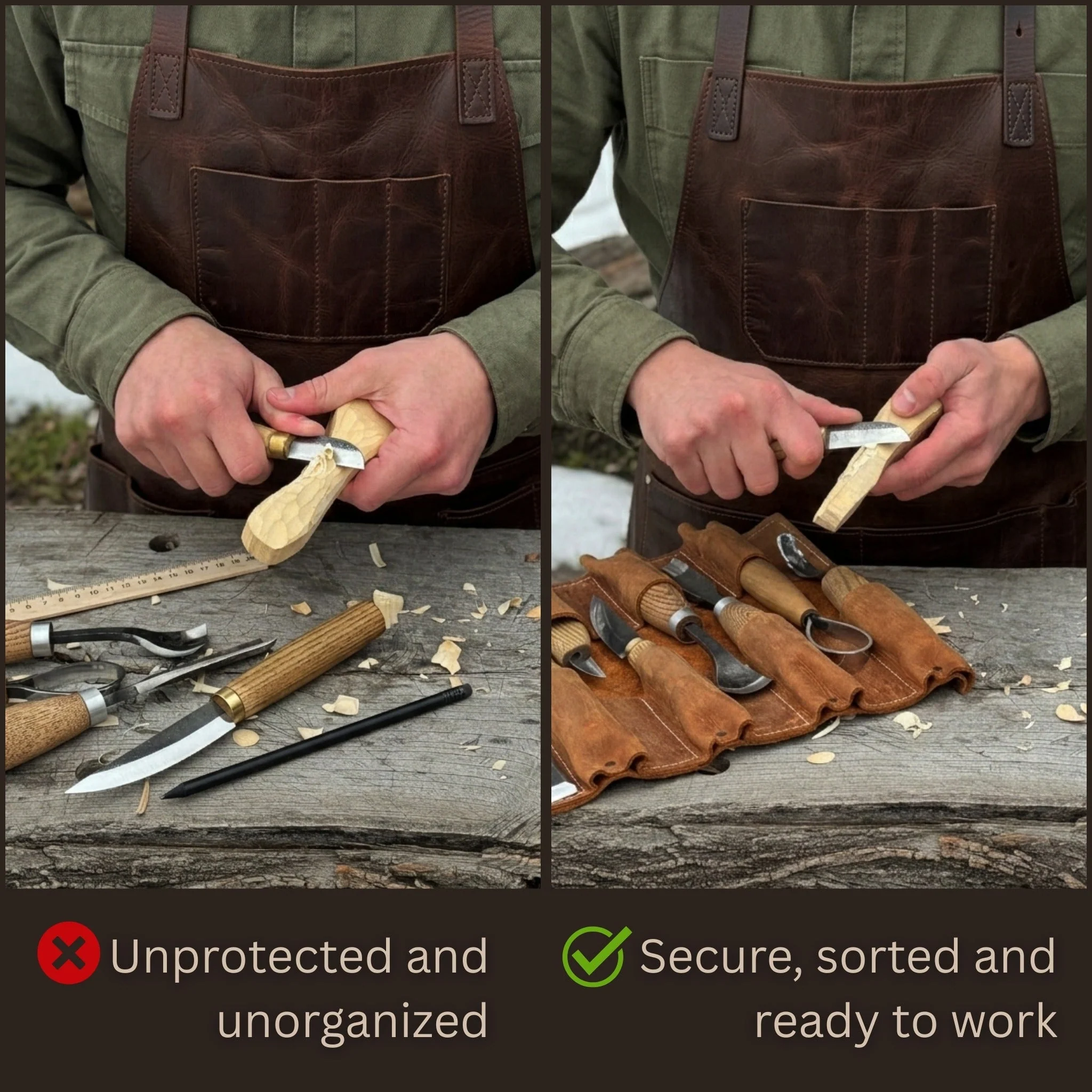 15 Pocket Leather Tool Roll - Image 11