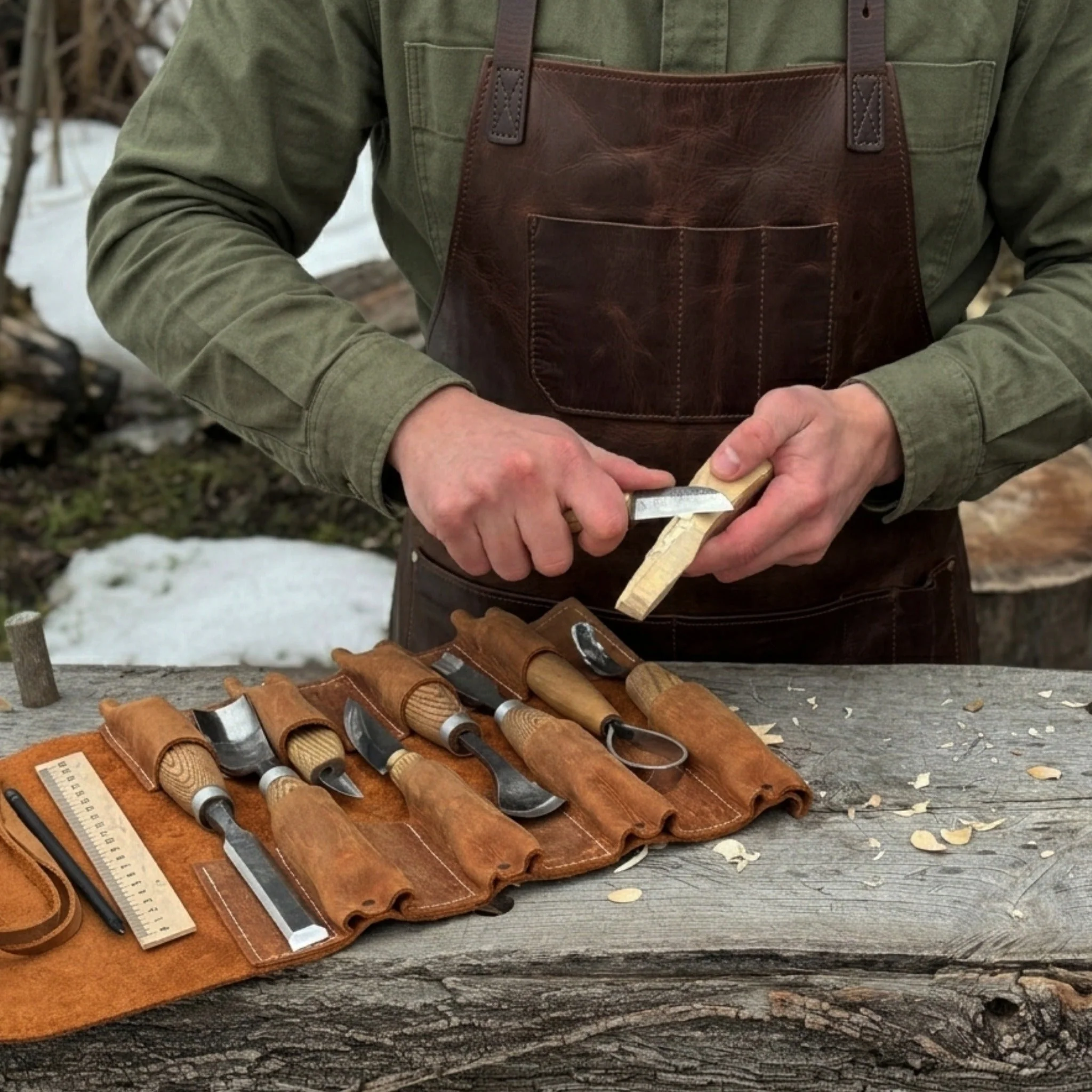 15 Pocket Leather Tool Roll - Image 9