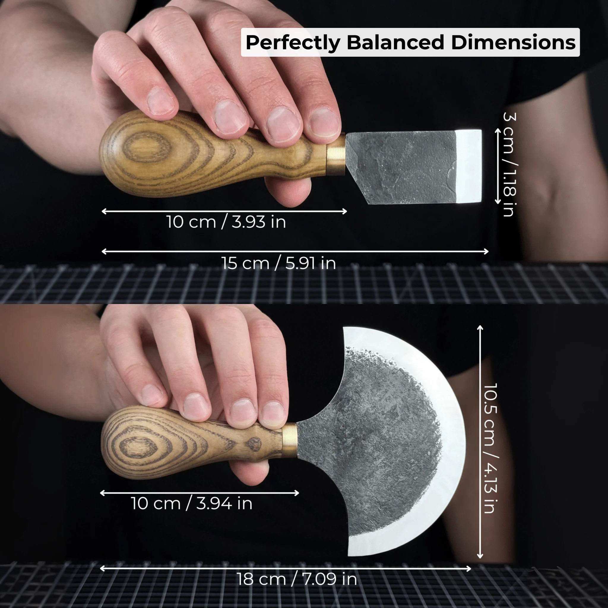 2-Piece Straight and Round (Half Moon) Leather Knife Set - Image 7