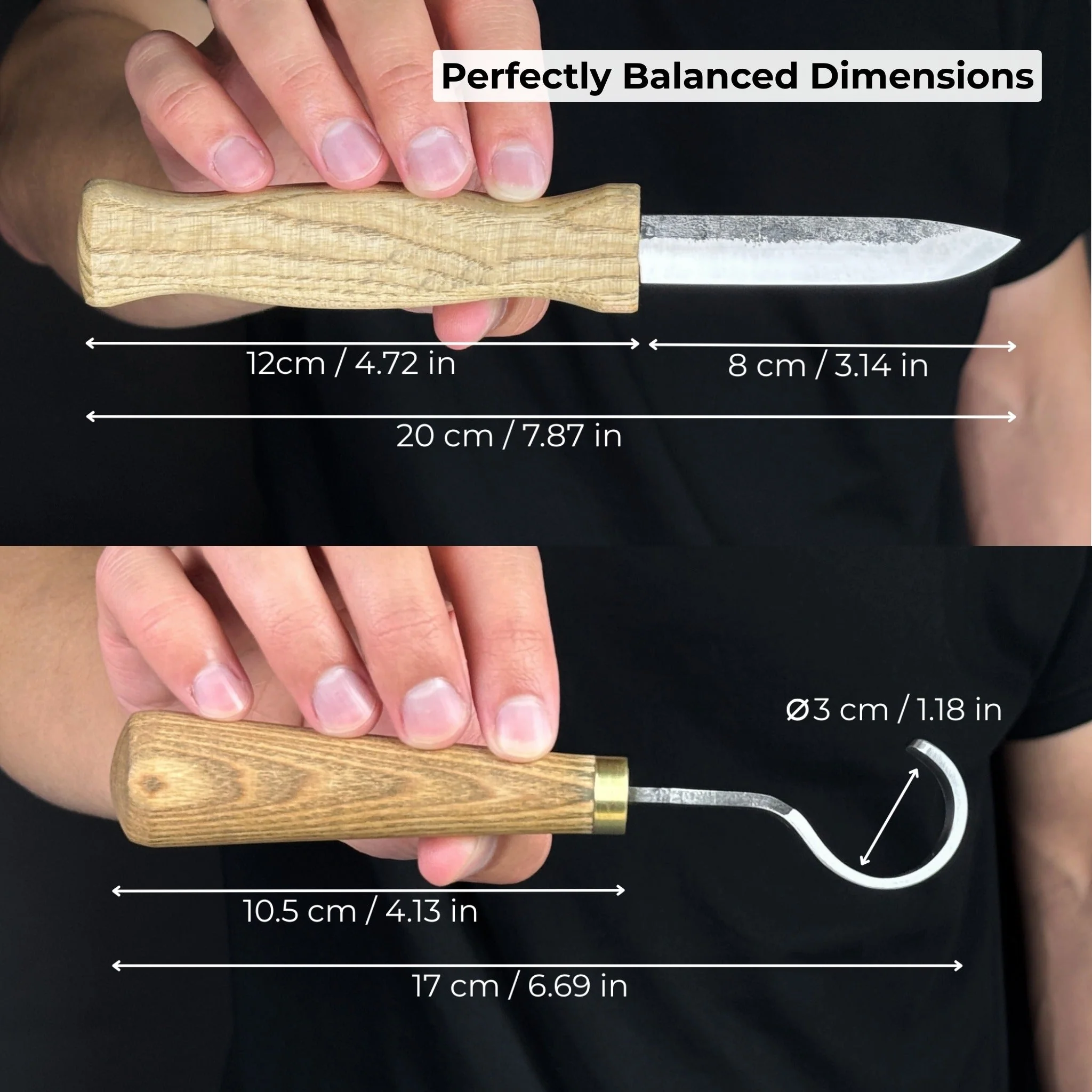 2-Piece Spoon Carving Knife Set with Leather Sheaths - Image 6