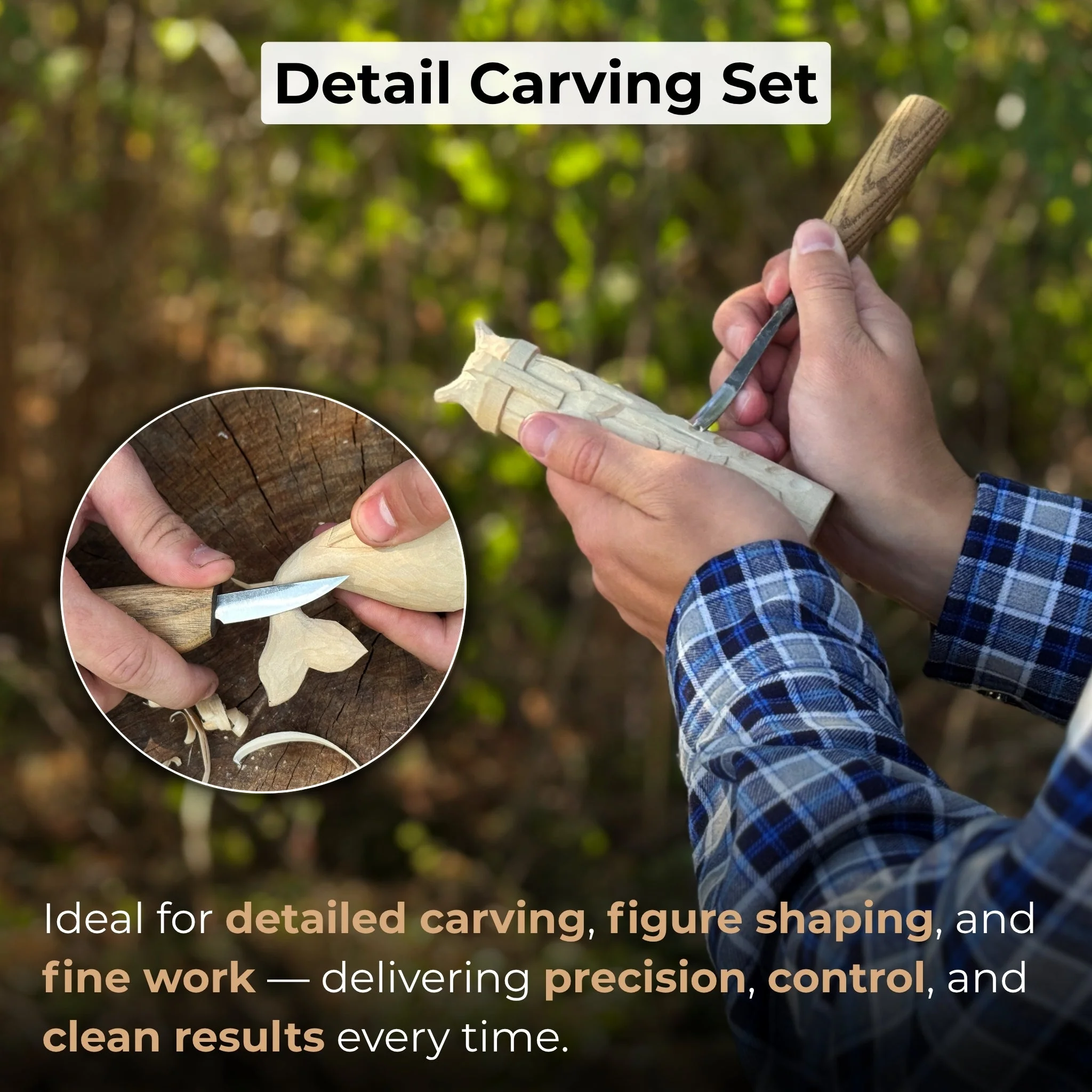 2-Piece Wood Carving Set - Image 2
