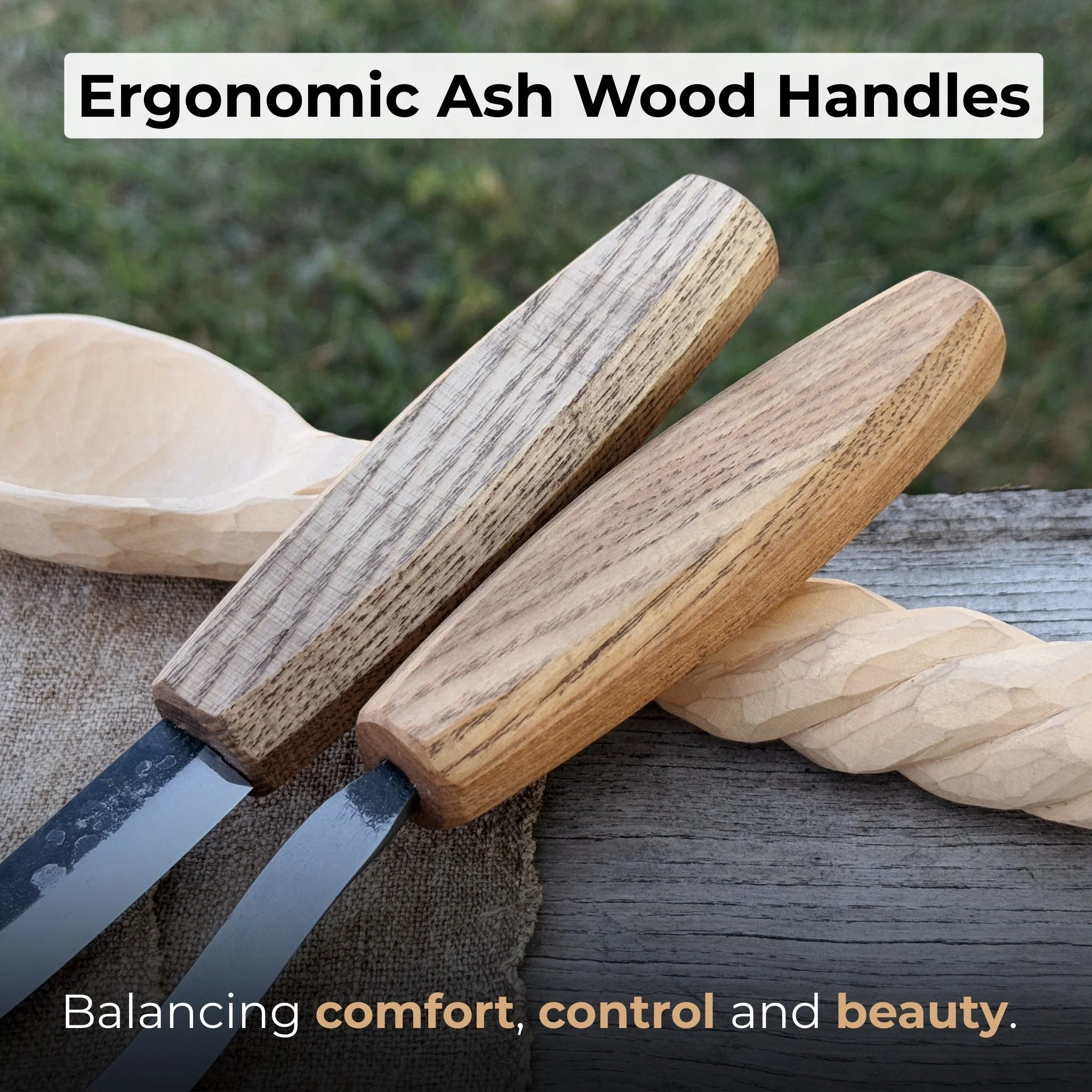 2-Piece Wooden Spoon Carving Set - Image 4