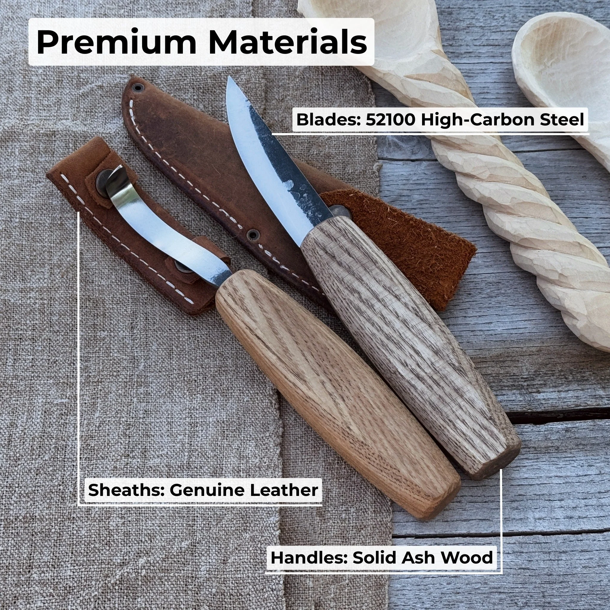 2-Piece Wooden Spoon Carving Set - Image 7