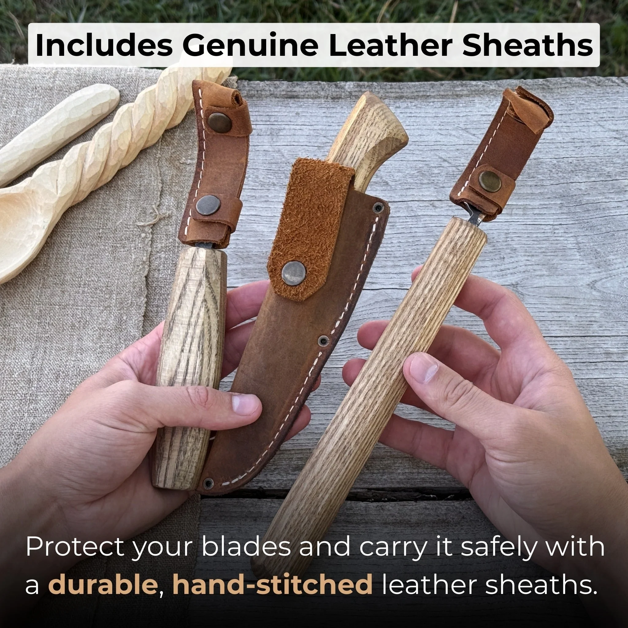 3-Piece Carving Knife Set for Spoon Carving - Image 5