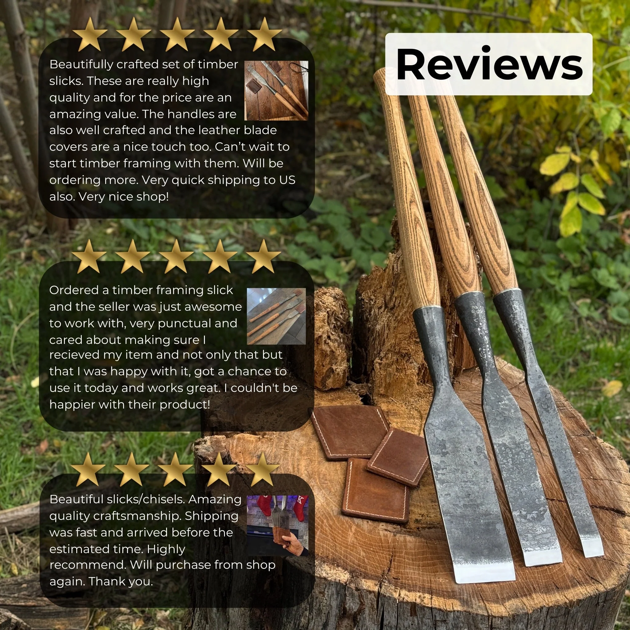 3-Piece Carpenters Slick Chisel Set - Image 11