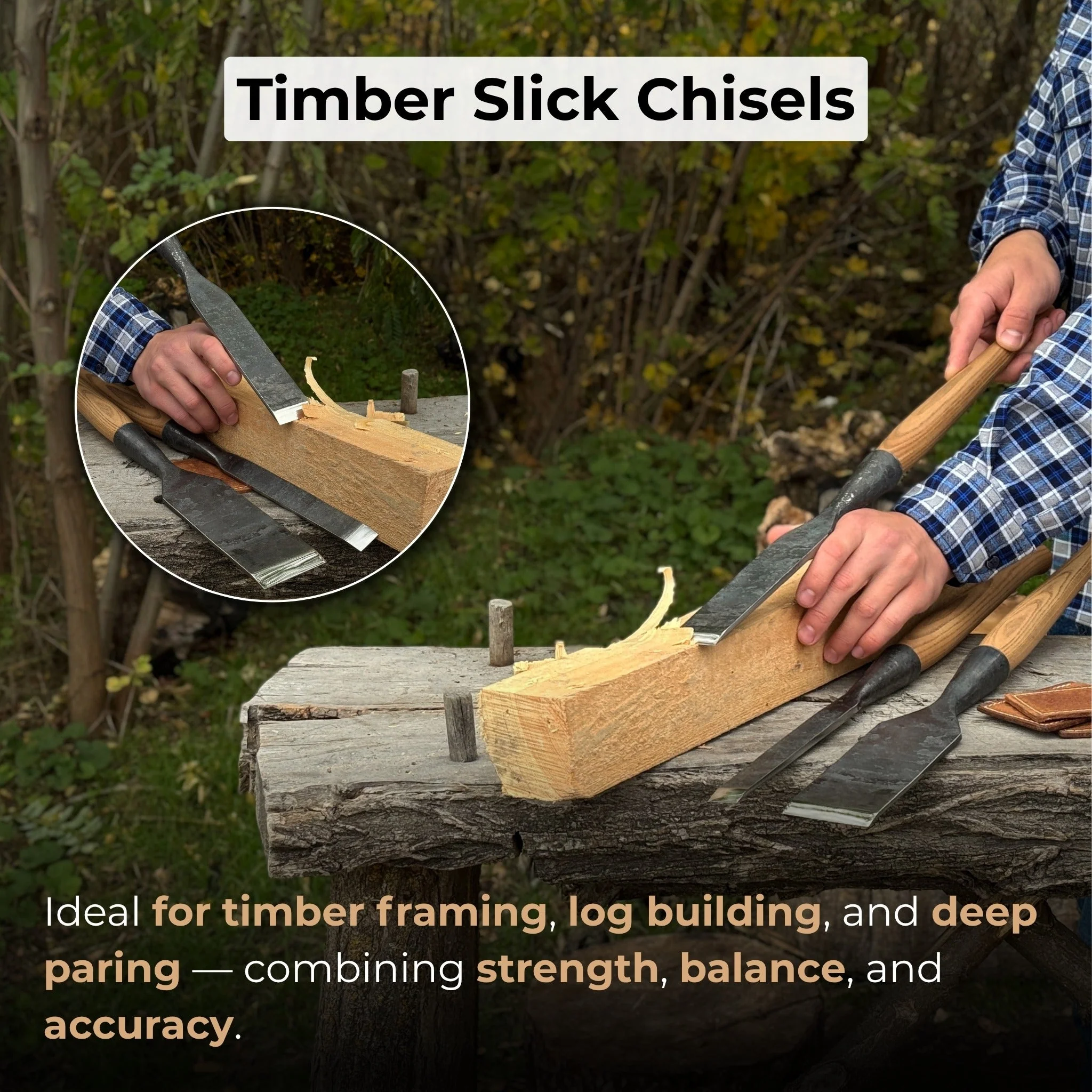 3-Piece Carpenters Slick Chisel Set - Image 8