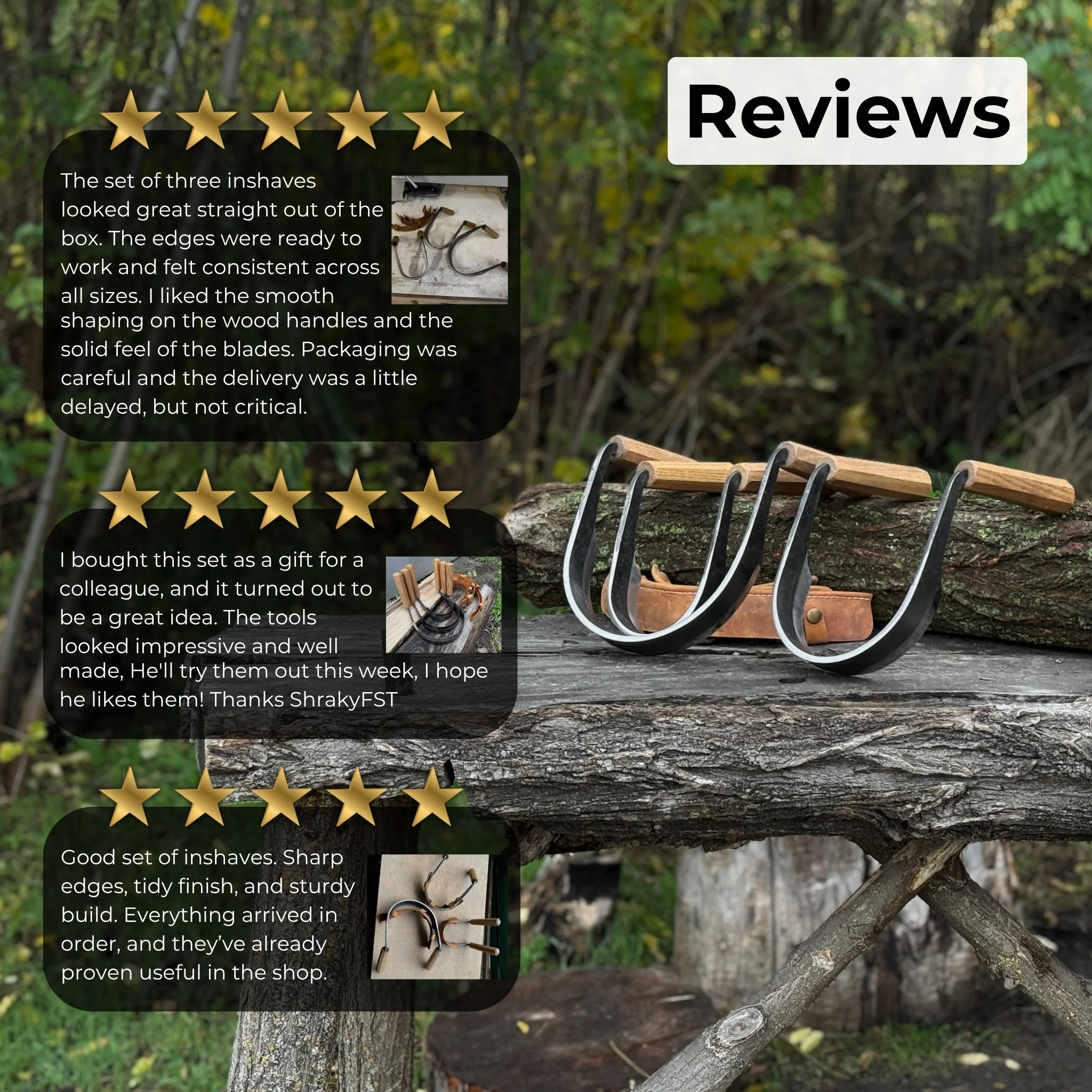 3-Piece Inshave (Half-Rounded Drawknife) Set - Image 11