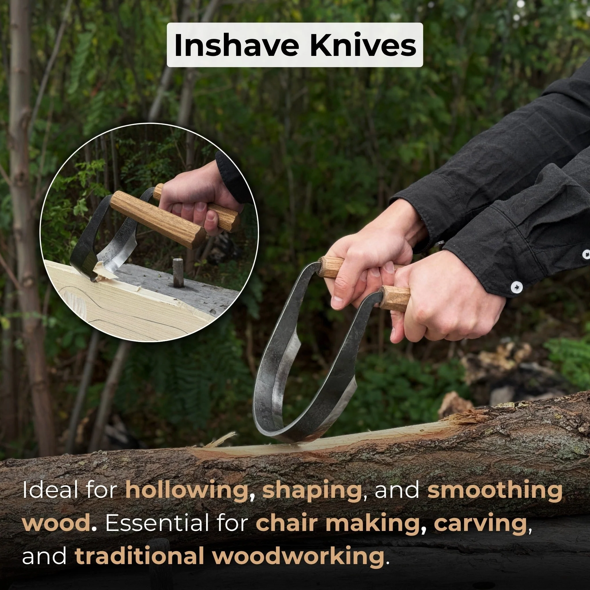 3-Piece Inshave (Half-Rounded Drawknife) Set - Image 8