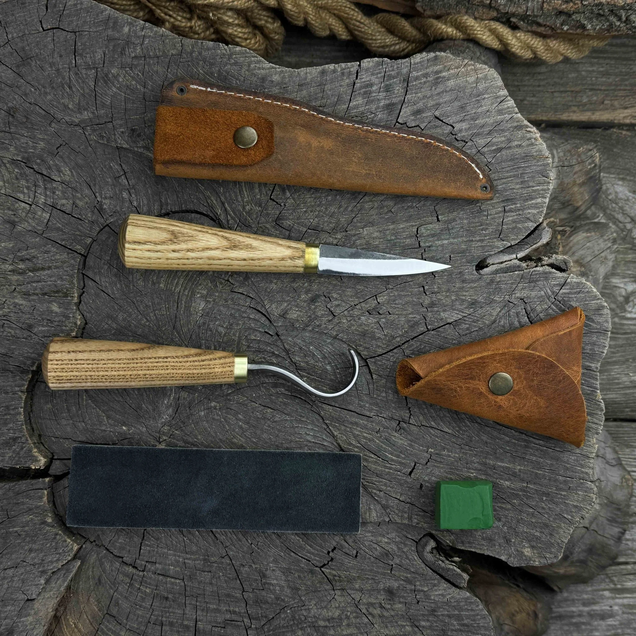 3-Piece Hand-Forged Spoon Carving Tool Set - Image 5
