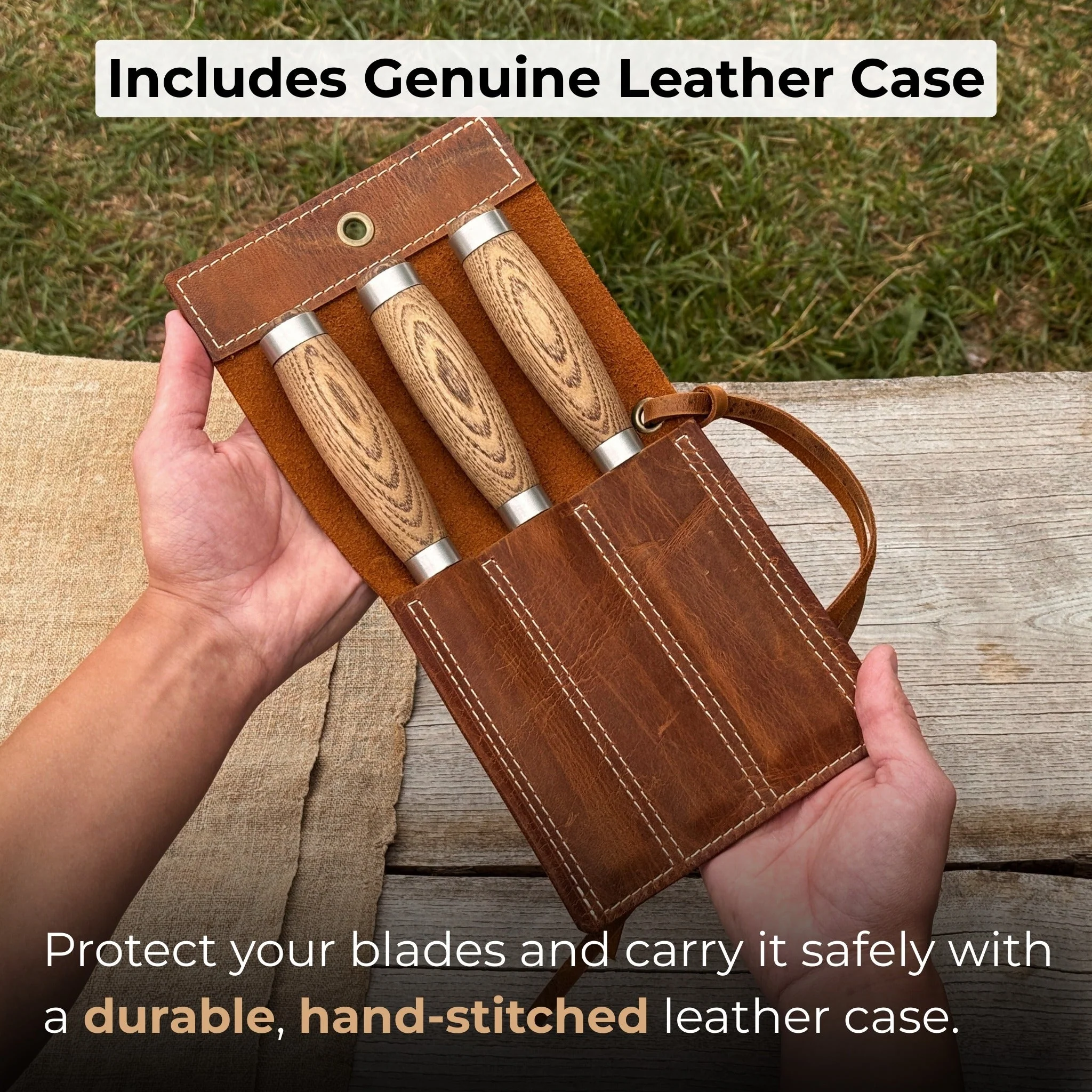 3-Piece Wood Carving Chisel Set - Image 4