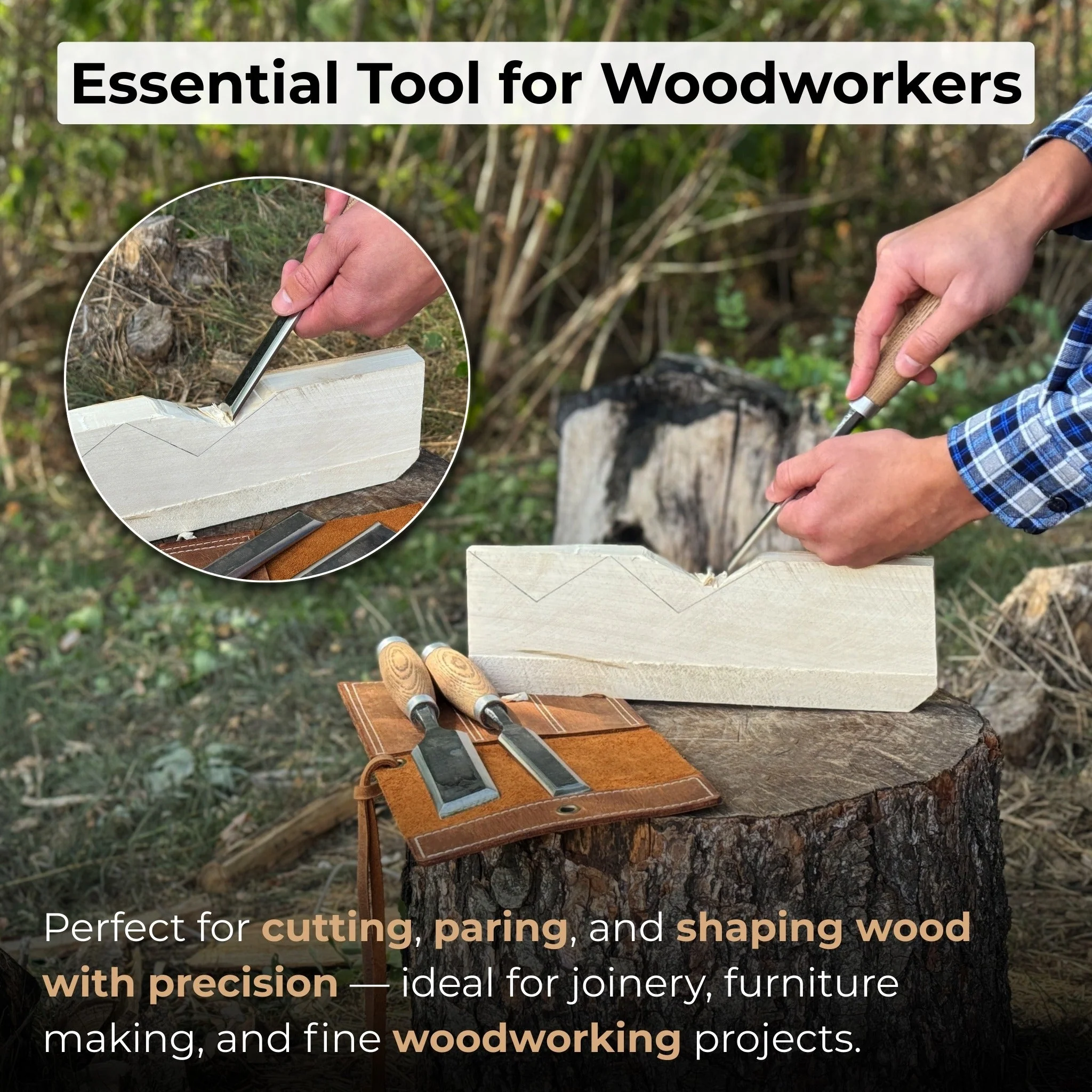 3-Piece Wood Carving Chisel Set - Image 7