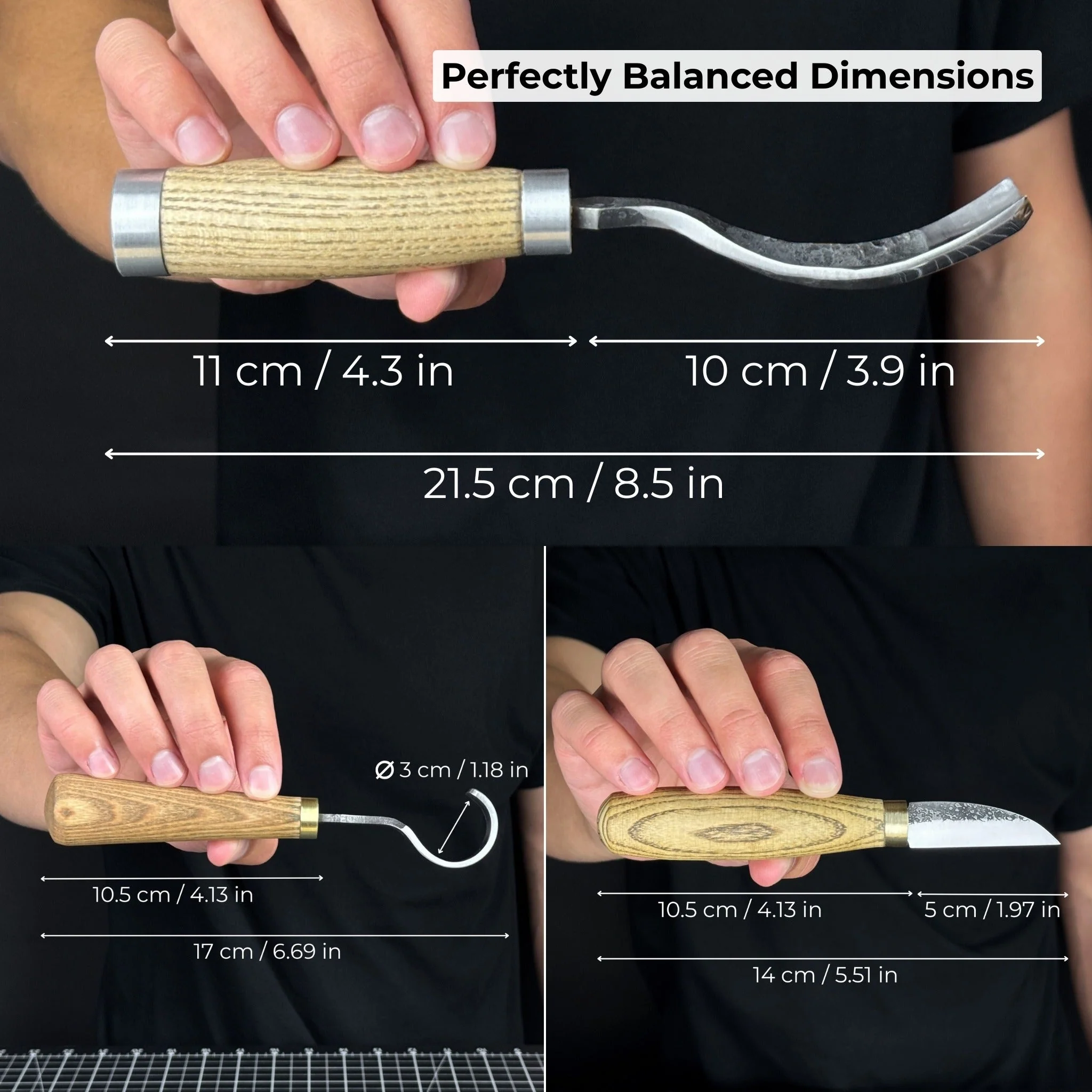 3-Piece Spoon Carving Set with Leather Roll - Image 6