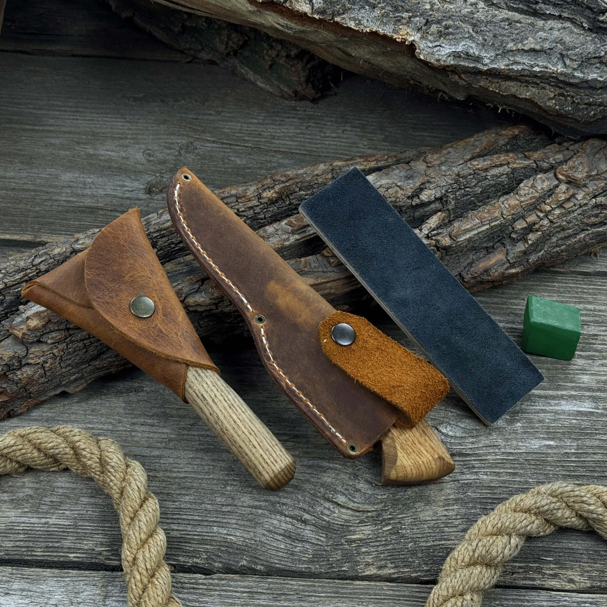 3-Piece Spoon Carving Tool Set with Leather Strop - Image 5