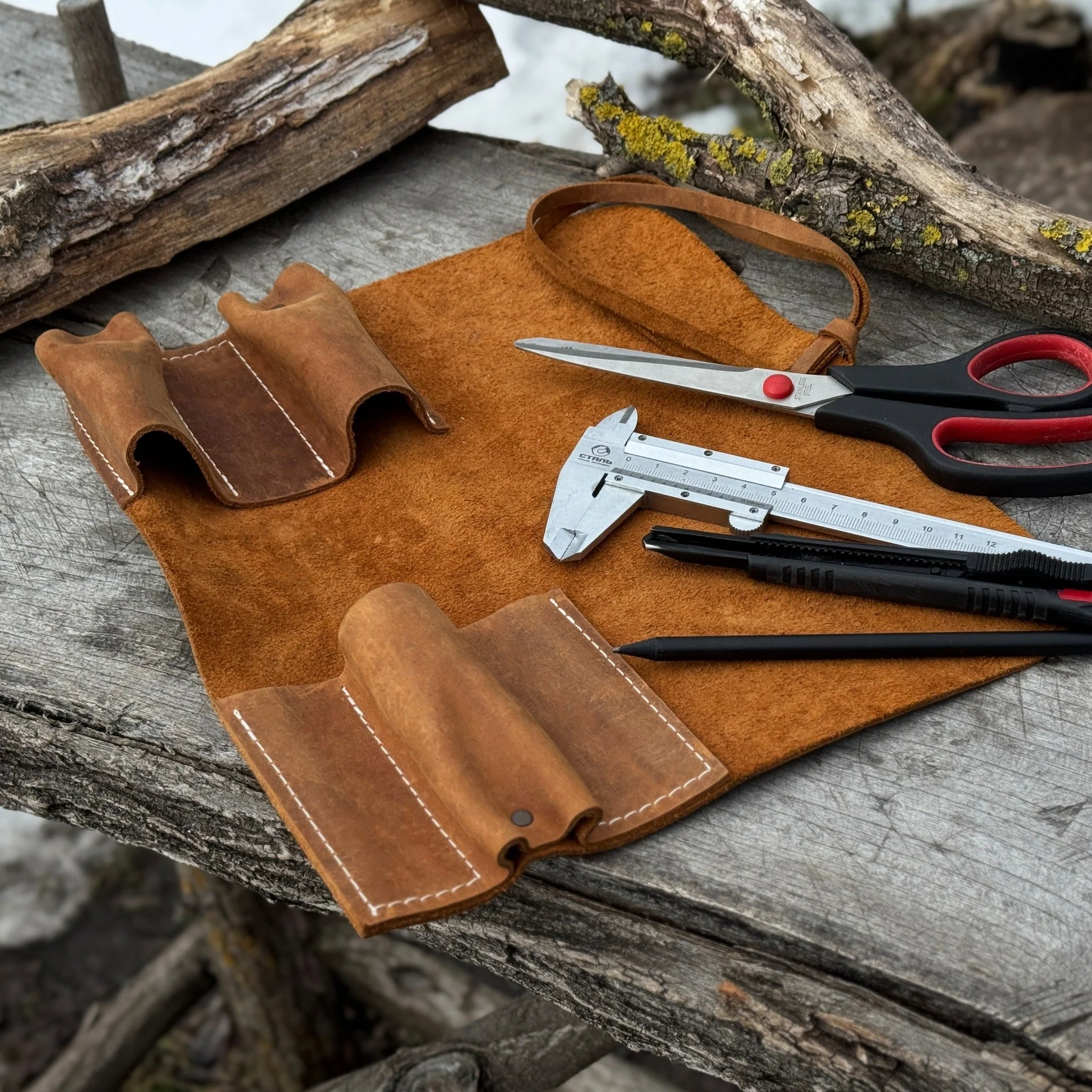 3 Pocket Leather Tool Roll - Image 14