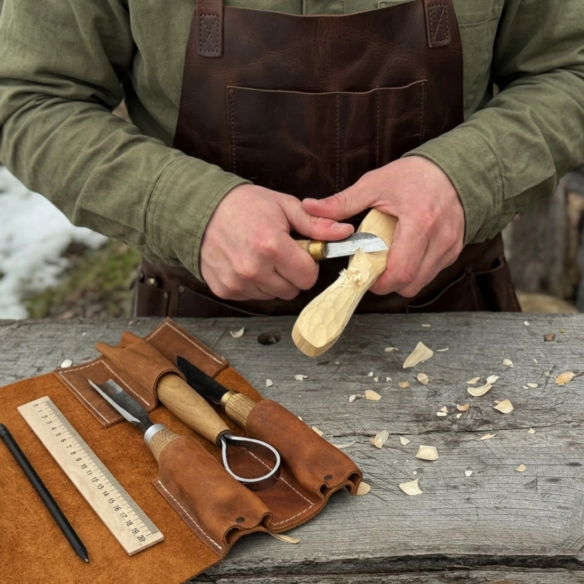 3 Pocket Leather Tool Roll - Image 9