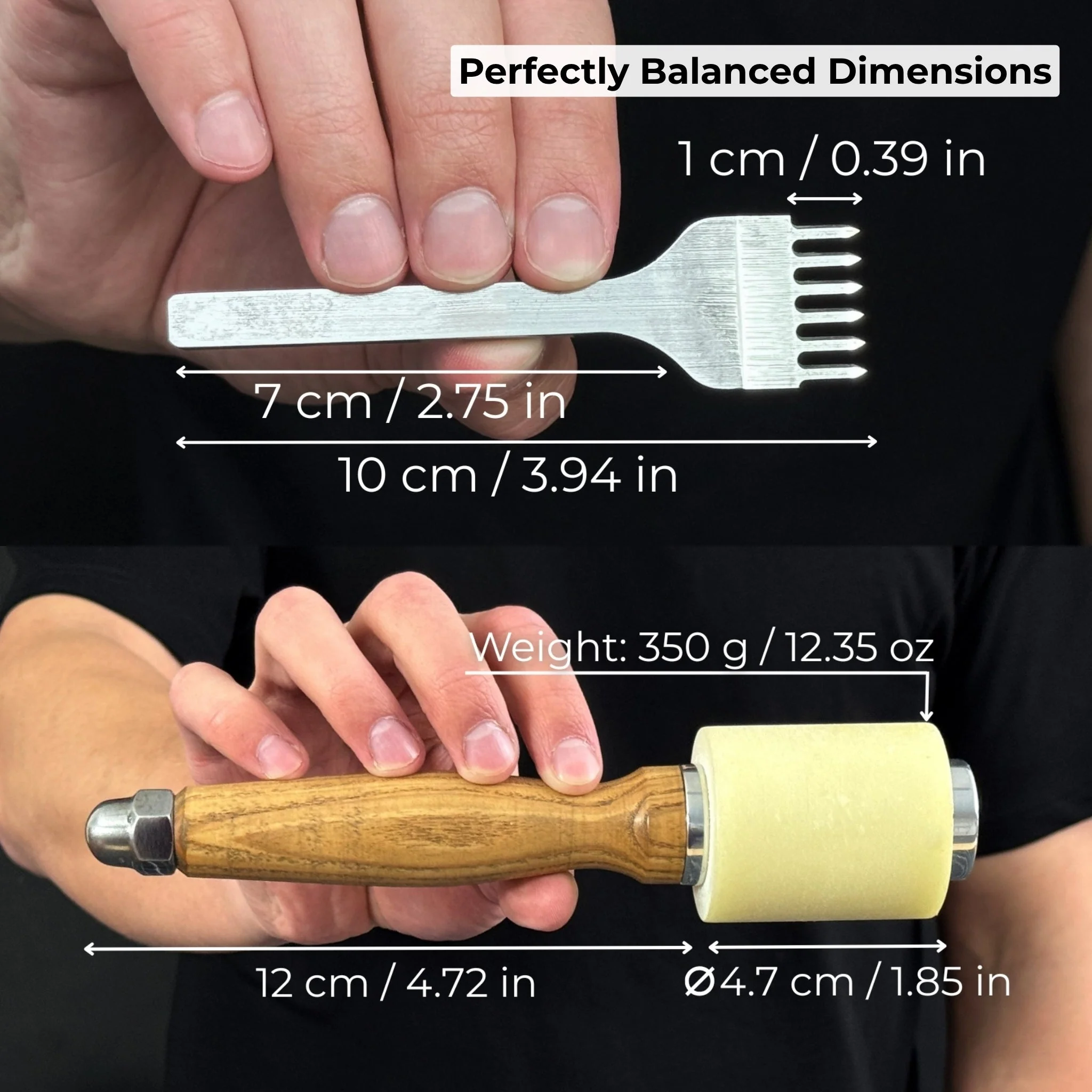 4-Piece Diamond Style Leather Pricking Iron and Leather Nylon Hammer - Image 7