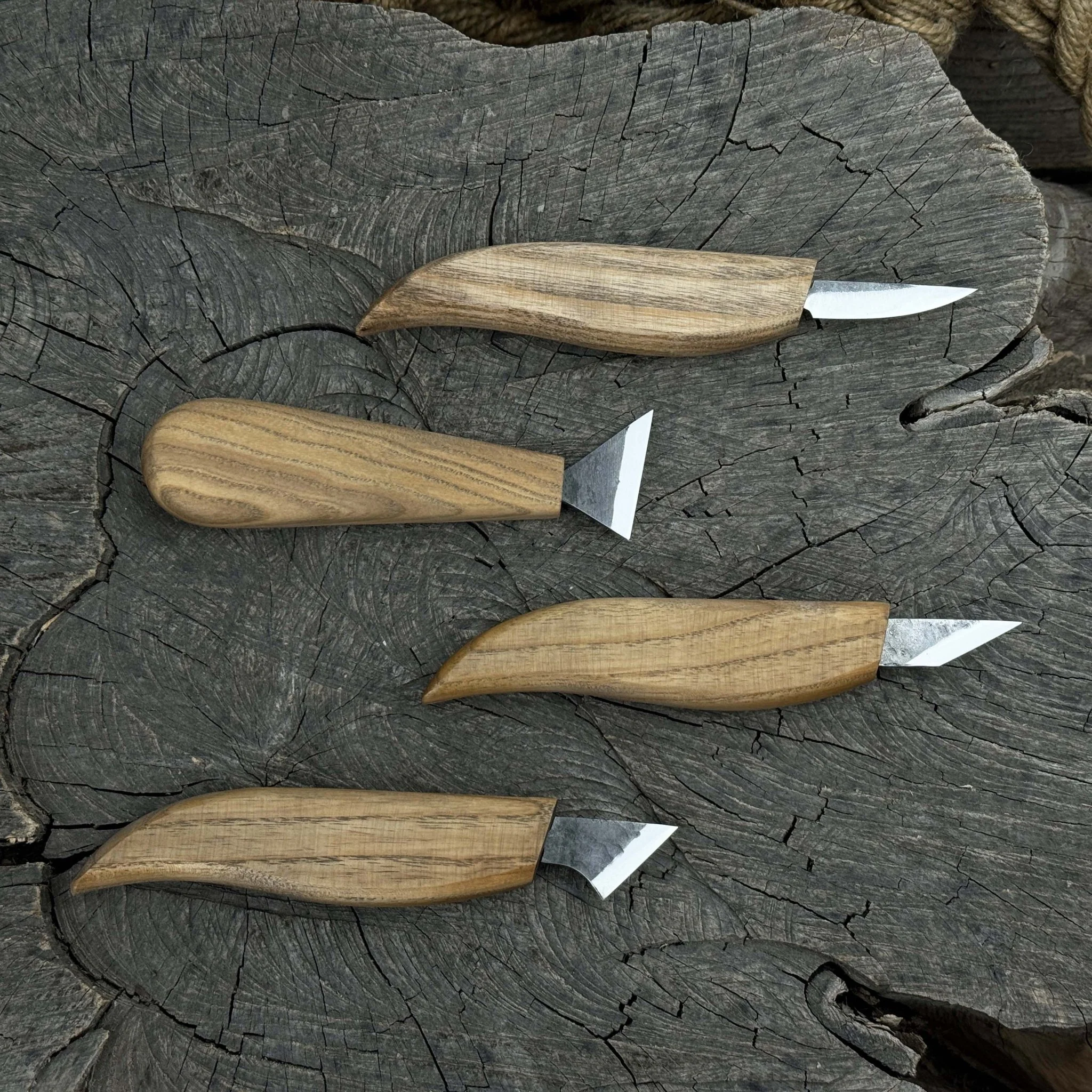4-Piece Hand-Forged Wood Carving Knife Set - Image 10