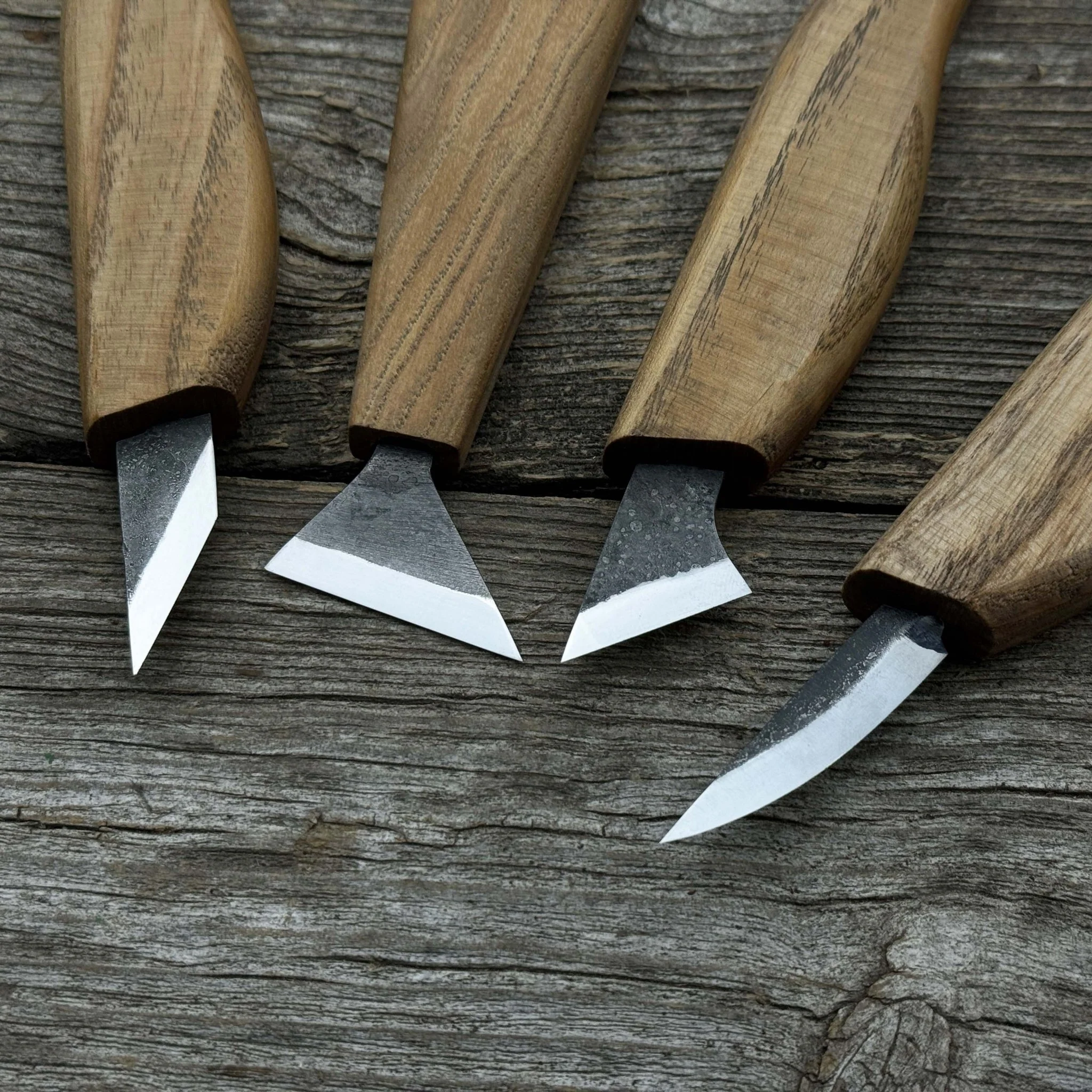 4-Piece Hand-Forged Wood Carving Knife Set - Image 3