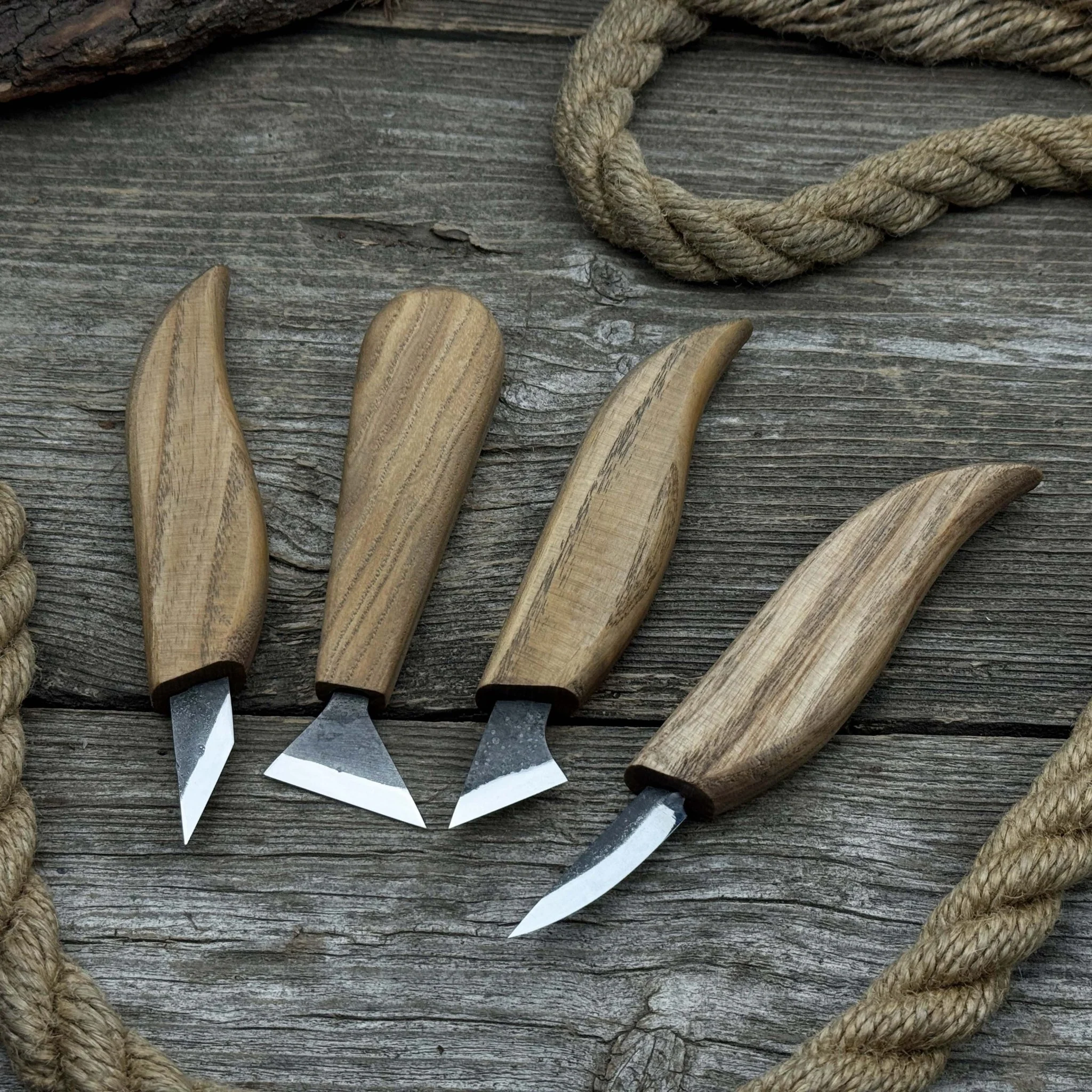 4-Piece Hand-Forged Wood Carving Knife Set - Image 5