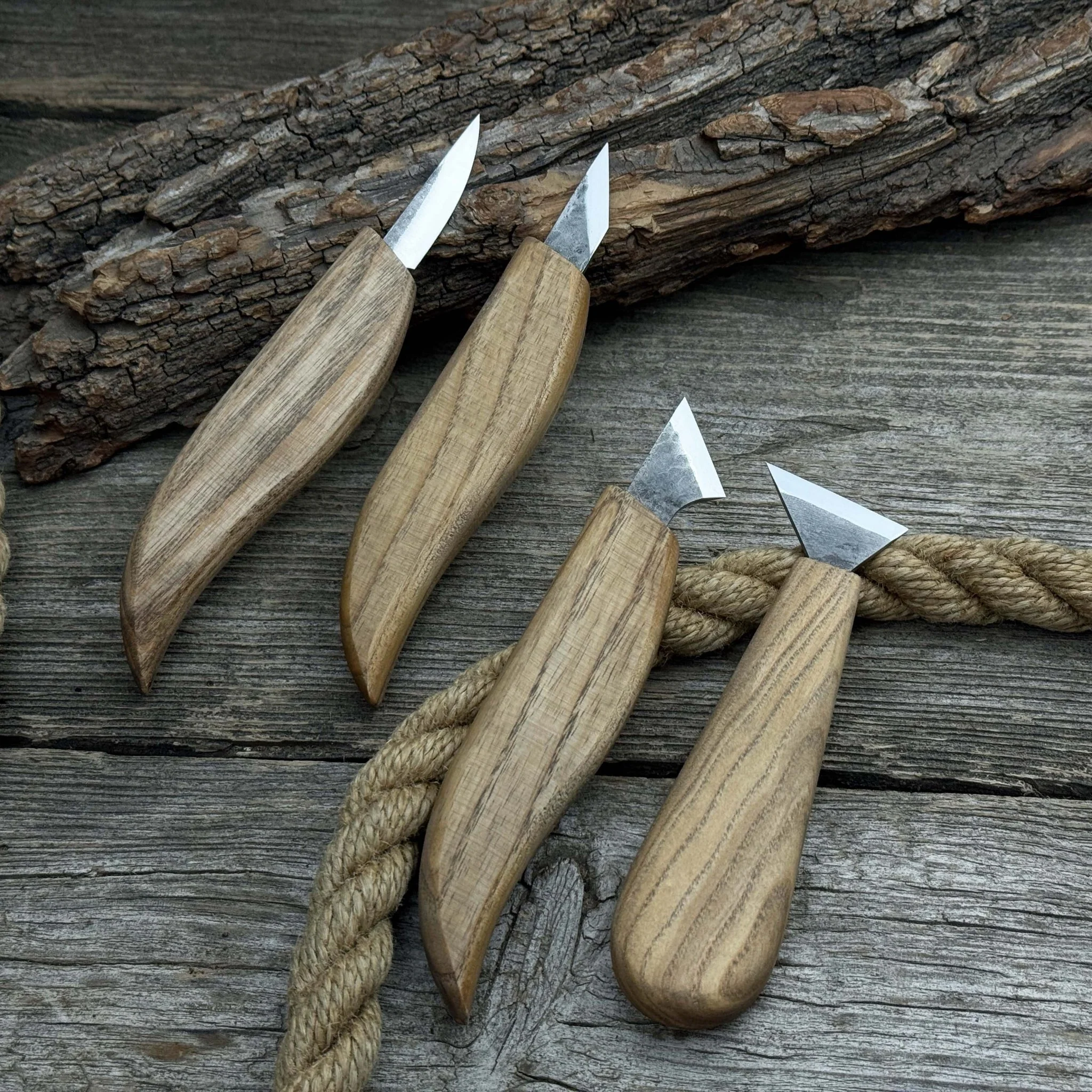 4-Piece Hand-Forged Wood Carving Knife Set - Image 6