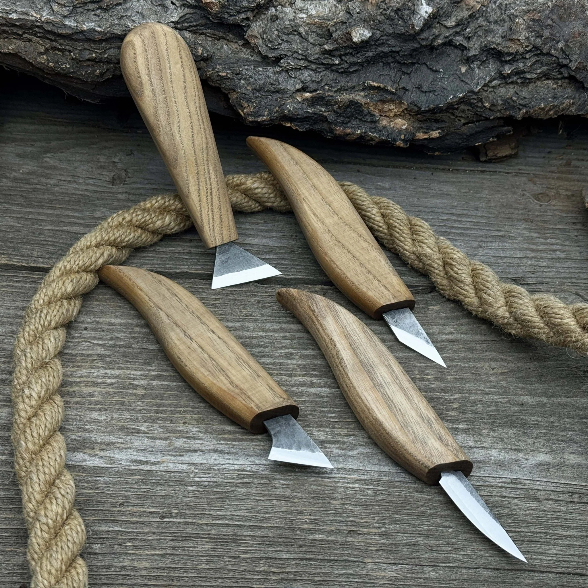 4-Piece Hand-Forged Wood Carving Knife Set - Image 7