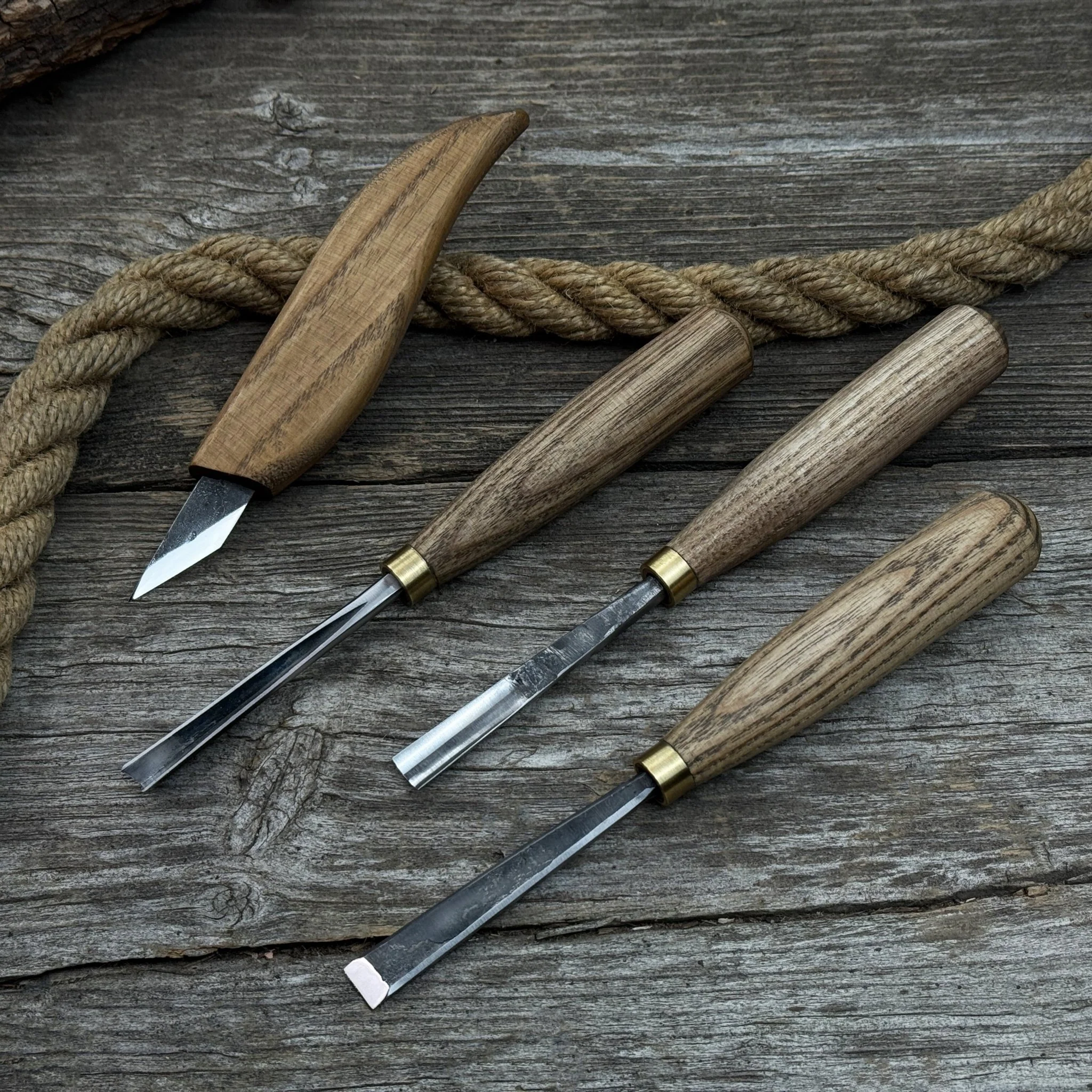 4-Piece Hand-Forged Wood Carving Tool Set - Image 6
