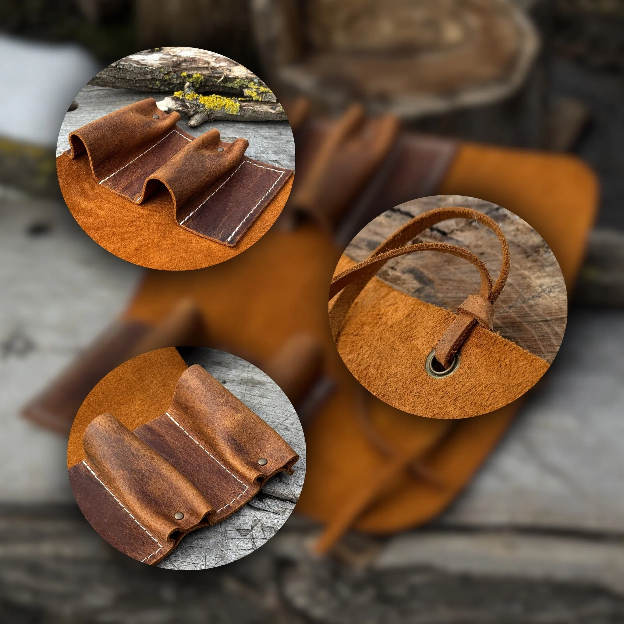 4 Pocket Leather Tool Roll - Image 7