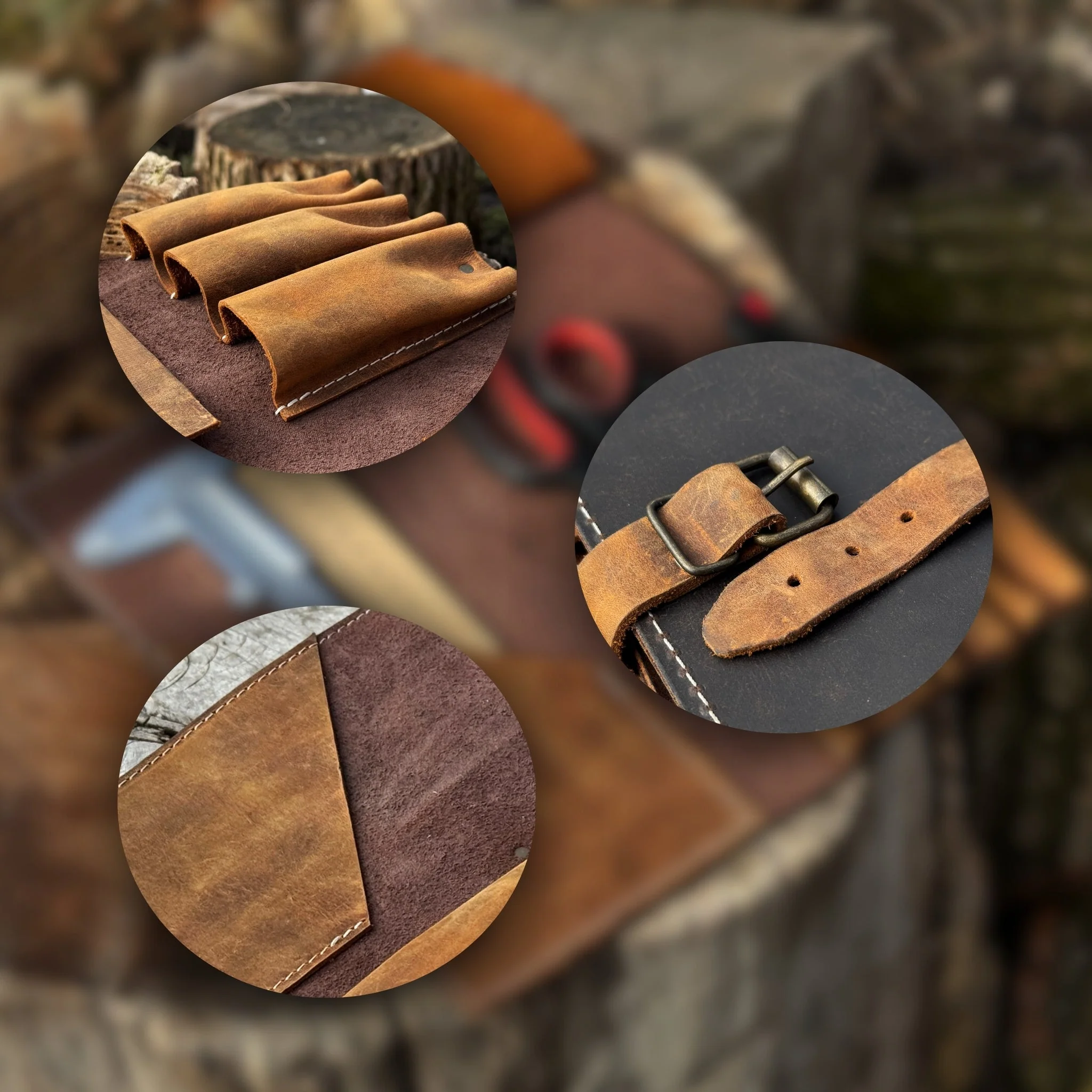 4 Pocket Leather Tool Roll for Carving Tools - Image 8