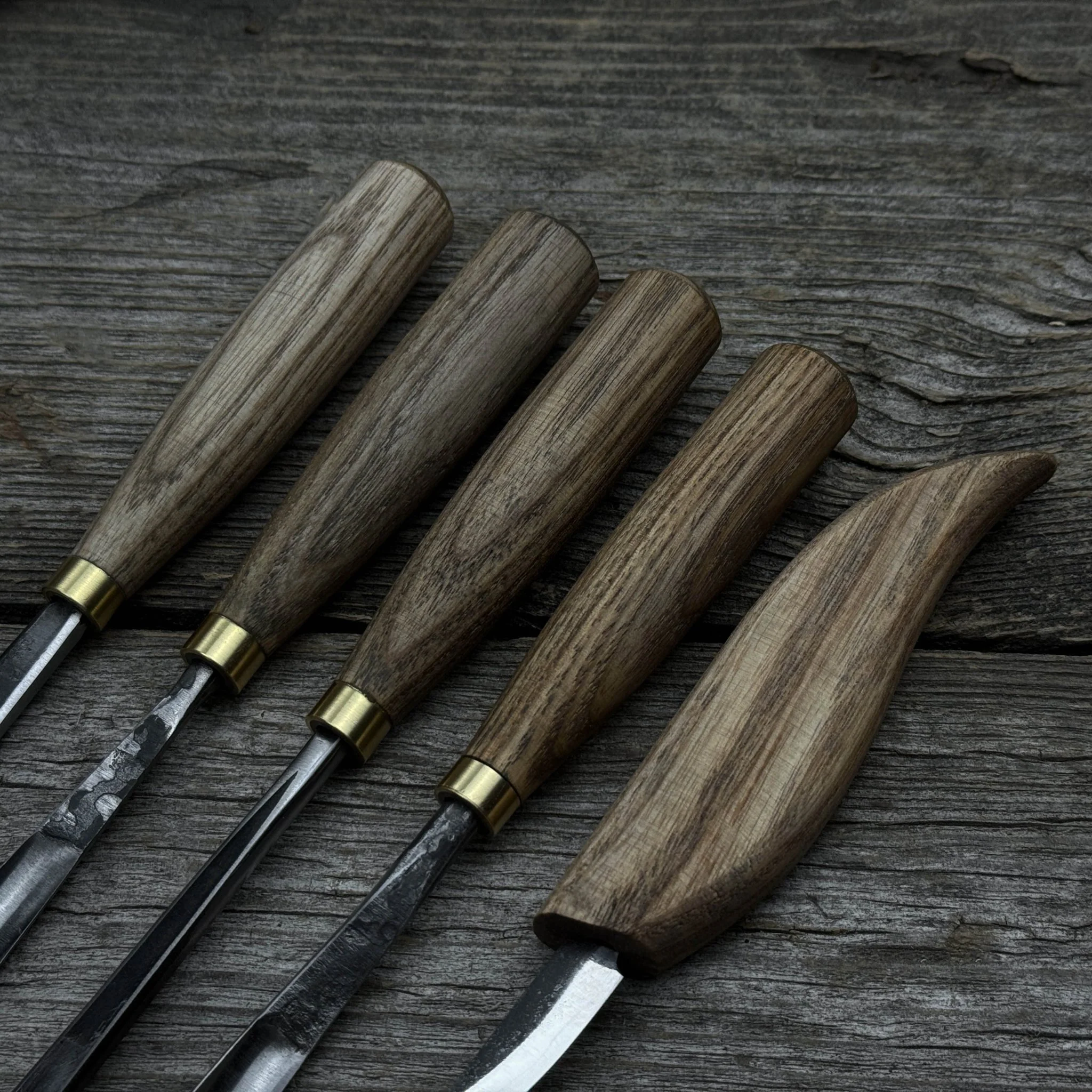 5-Piece Hand-Forged Wood Carving Tool Set - Image 3