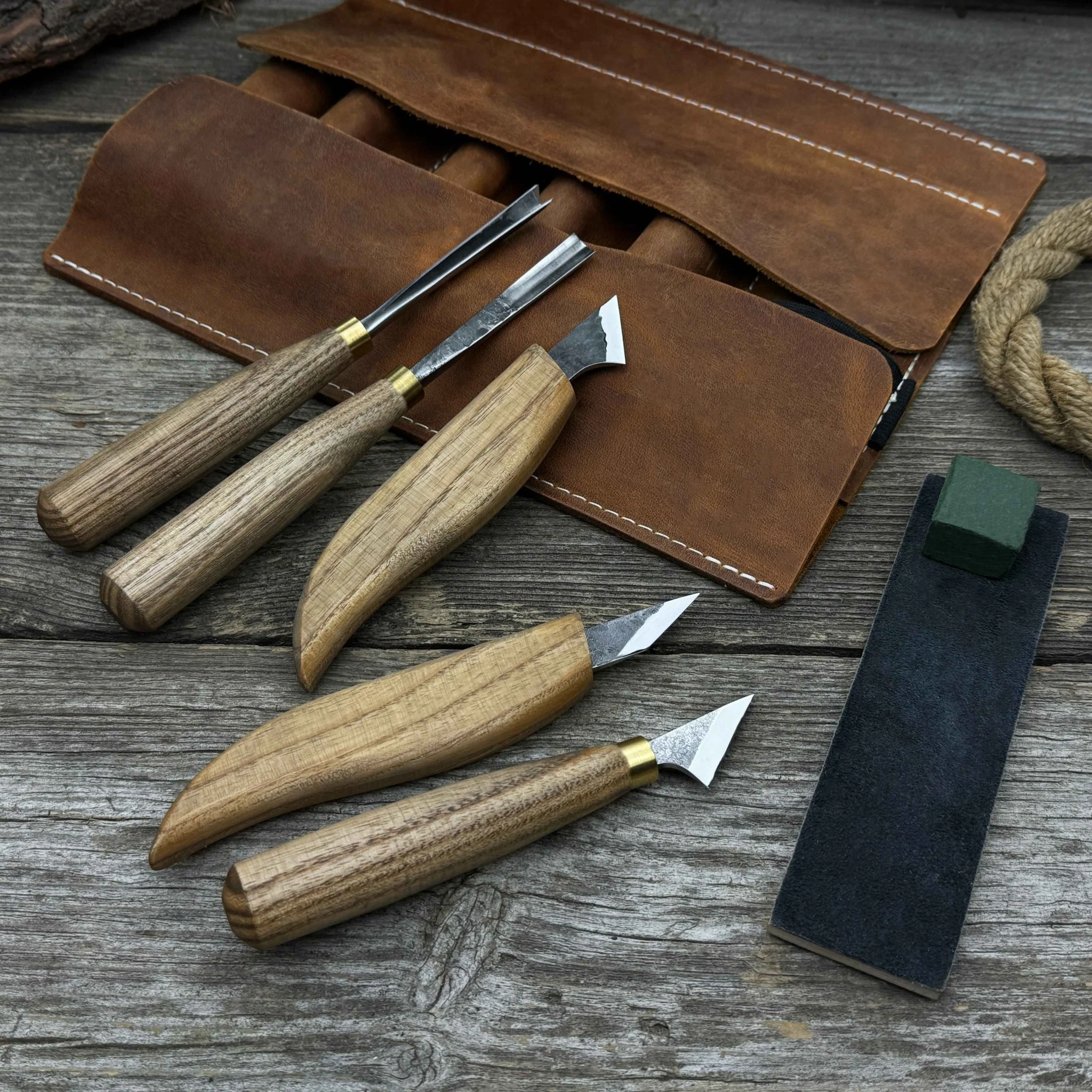 5-Piece Wood Carving Tool Set with Sharpening Board - Image 8