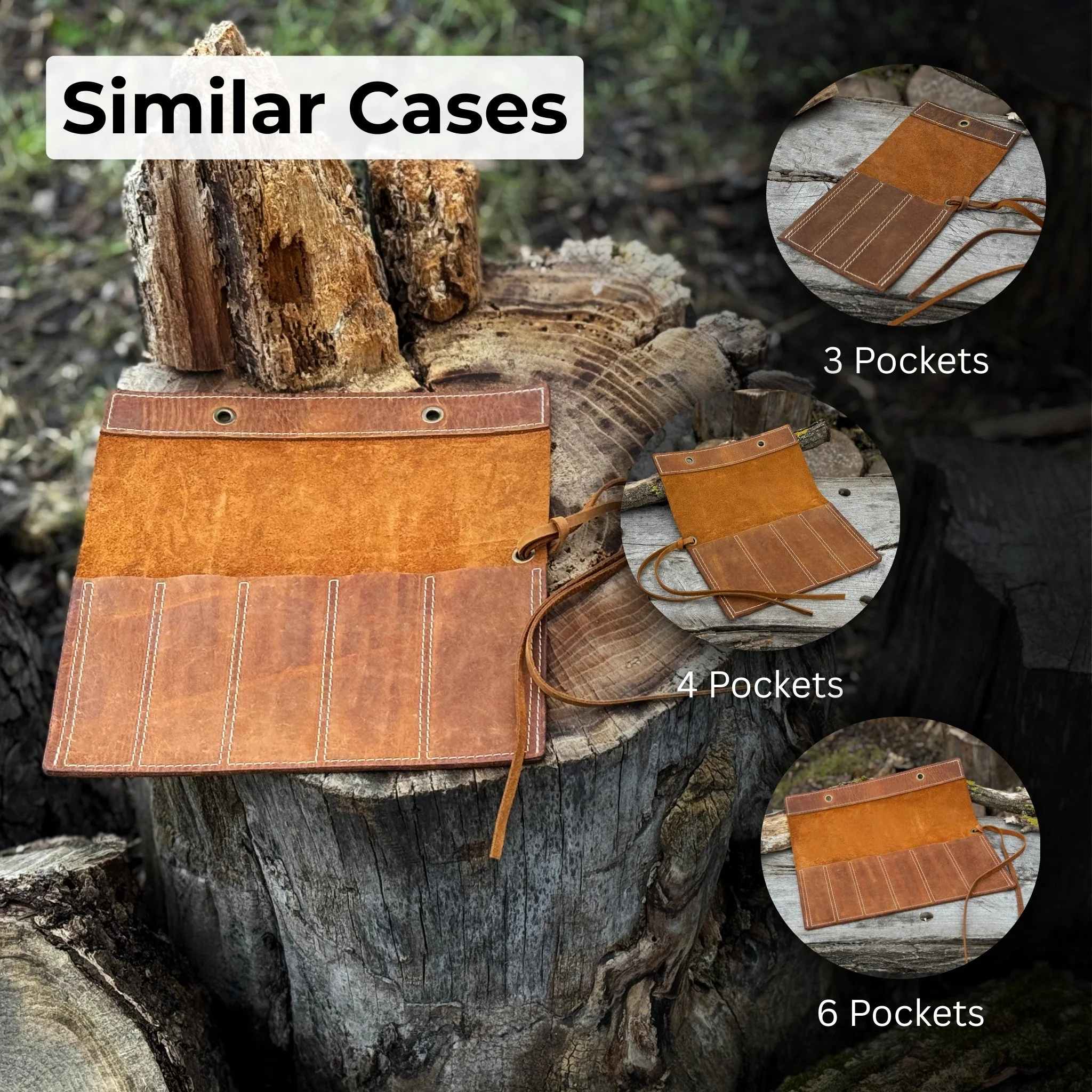 5 Pocket Leather Chisel Roll - Image 12