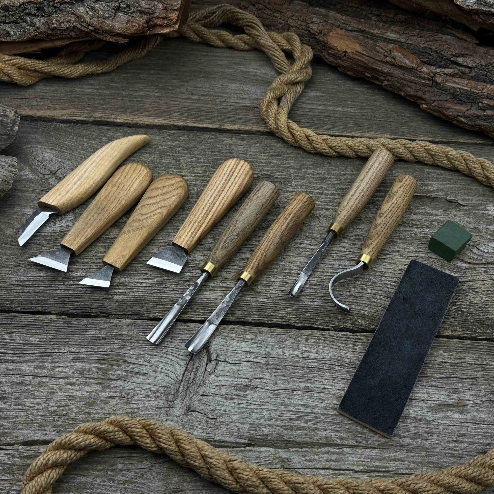 8-Piece Spoon Carving Tool Set with Sharpening Board - Image 4