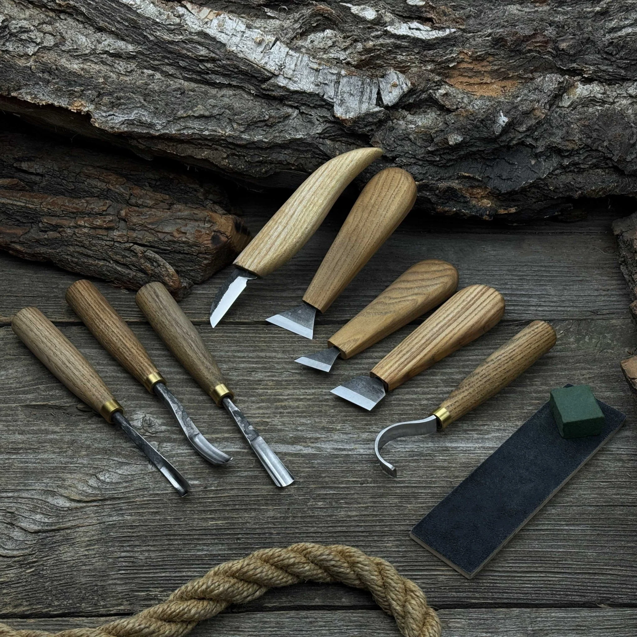 8-Piece Spoon Carving Tool Set with Sharpening Board - Image 5