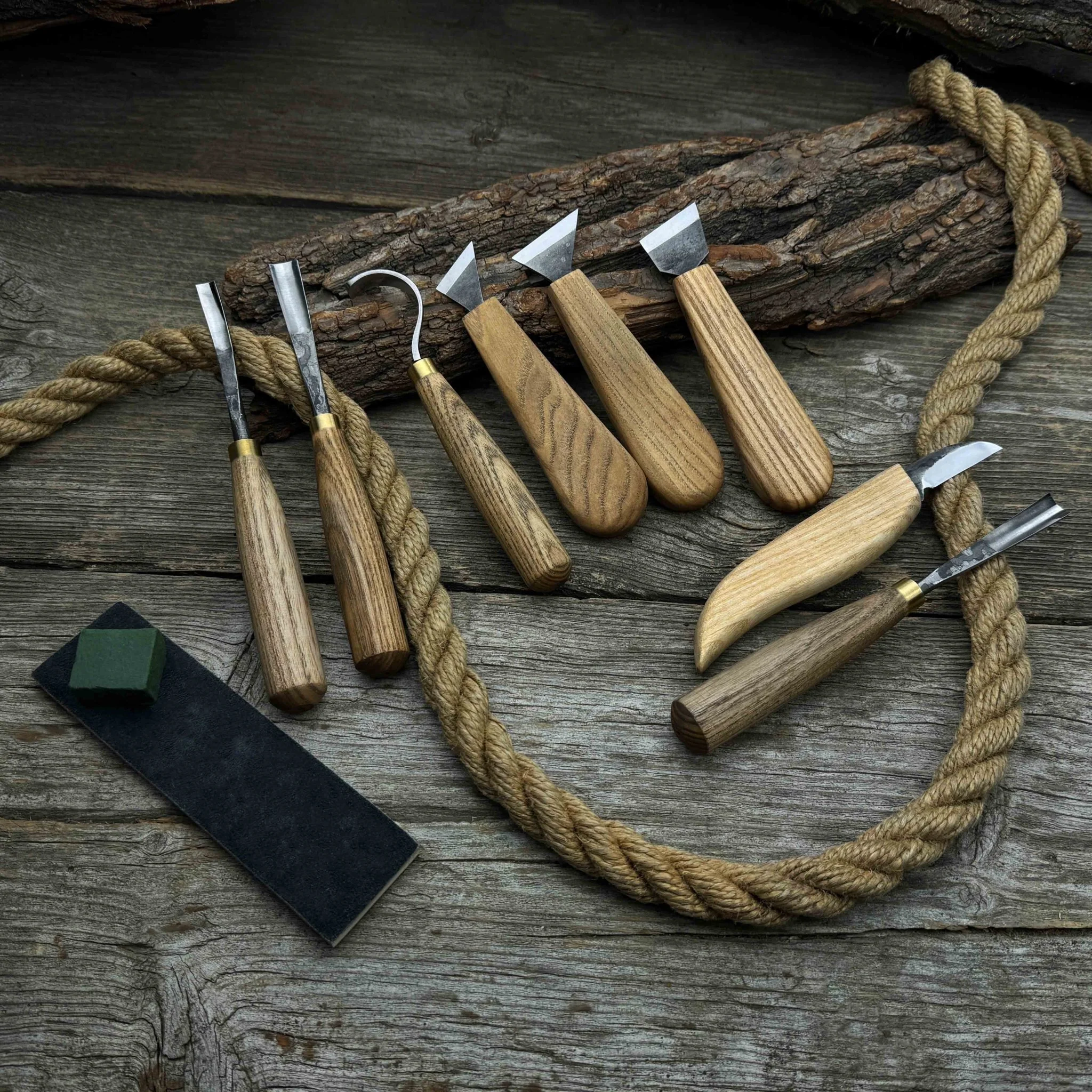 8-Piece Spoon Carving Tool Set with Sharpening Board - Image 8