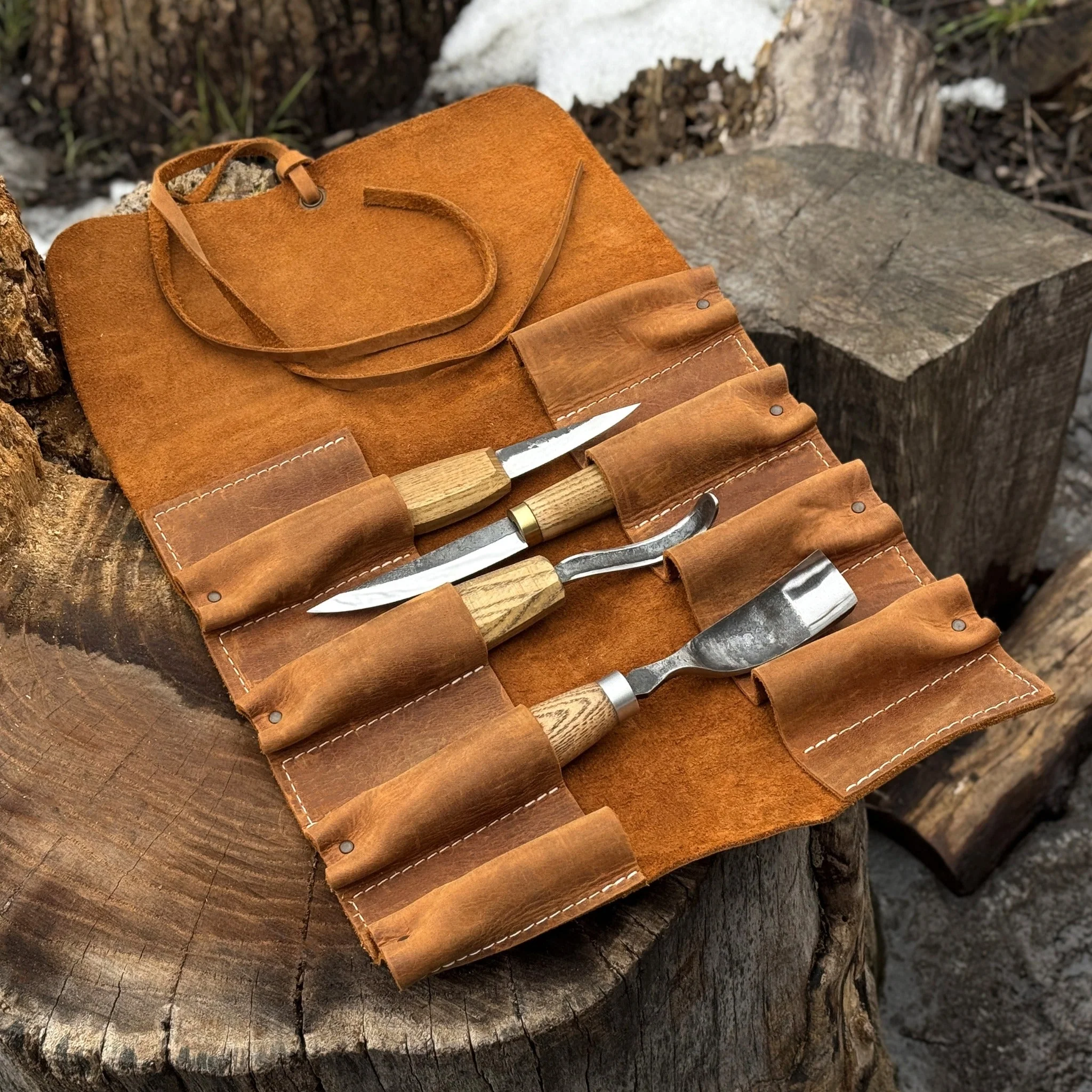 8 Pocket Leather Tool Roll - Image 17