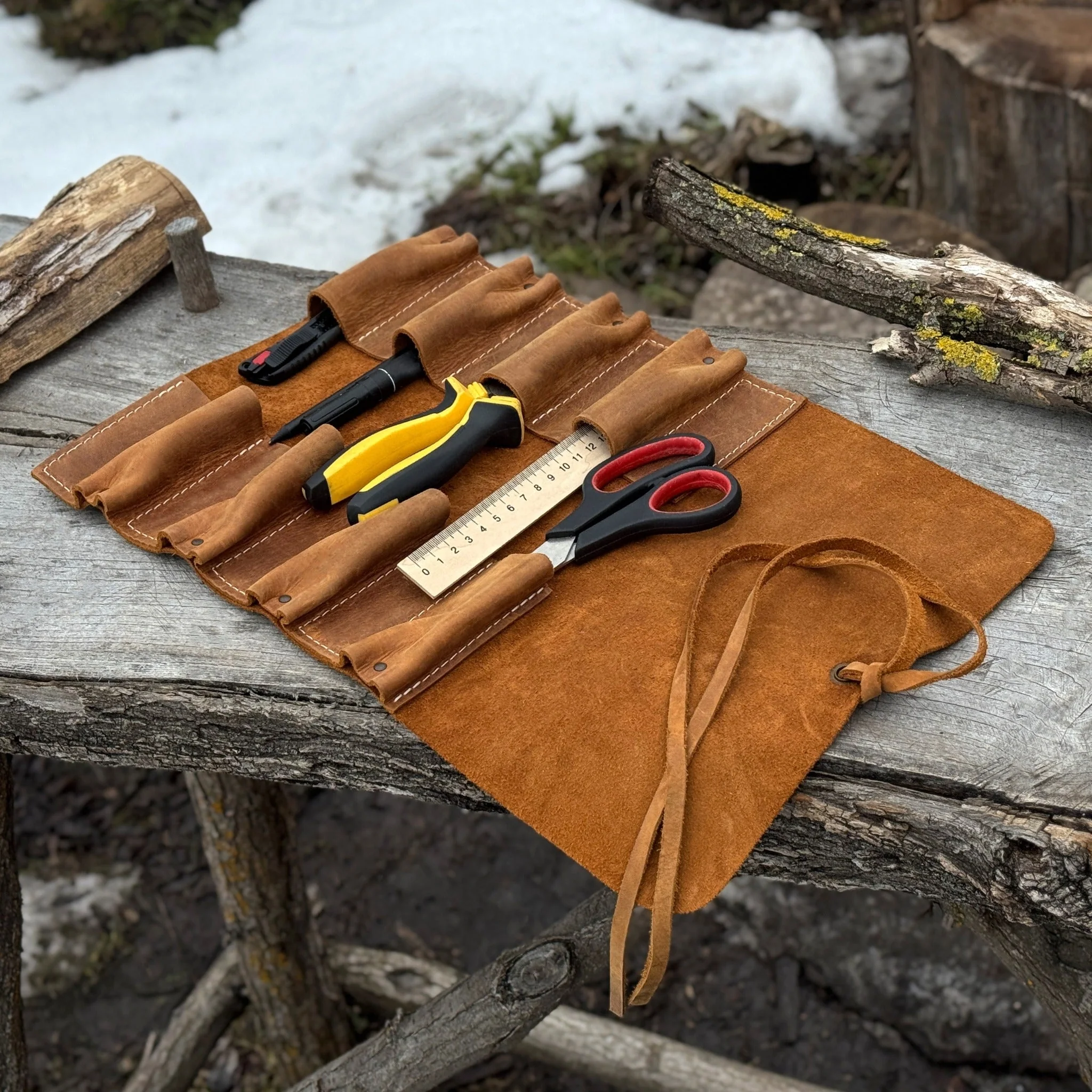 8 Pocket Leather Tool Roll - Image 20