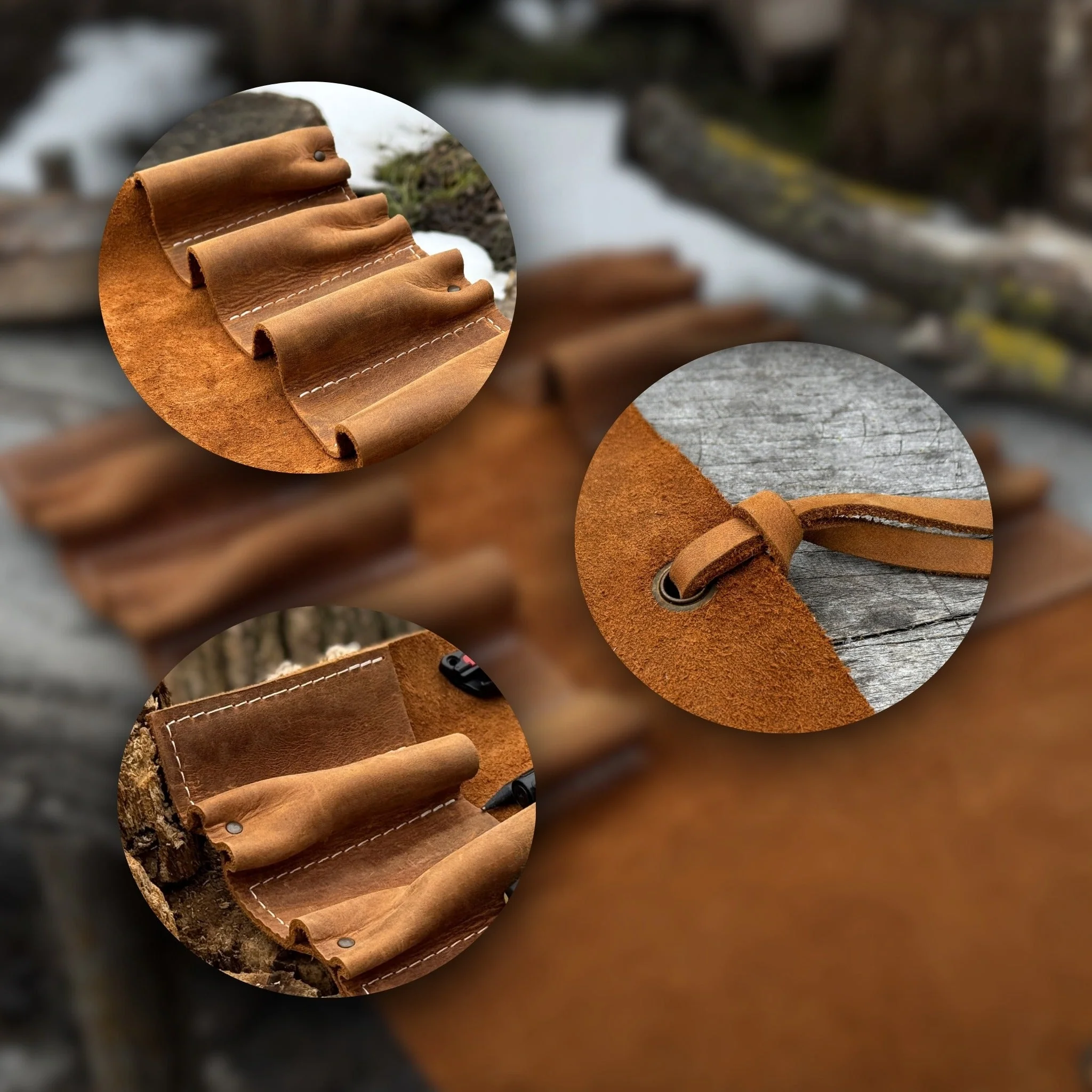 8 Pocket Leather Tool Roll - Image 7