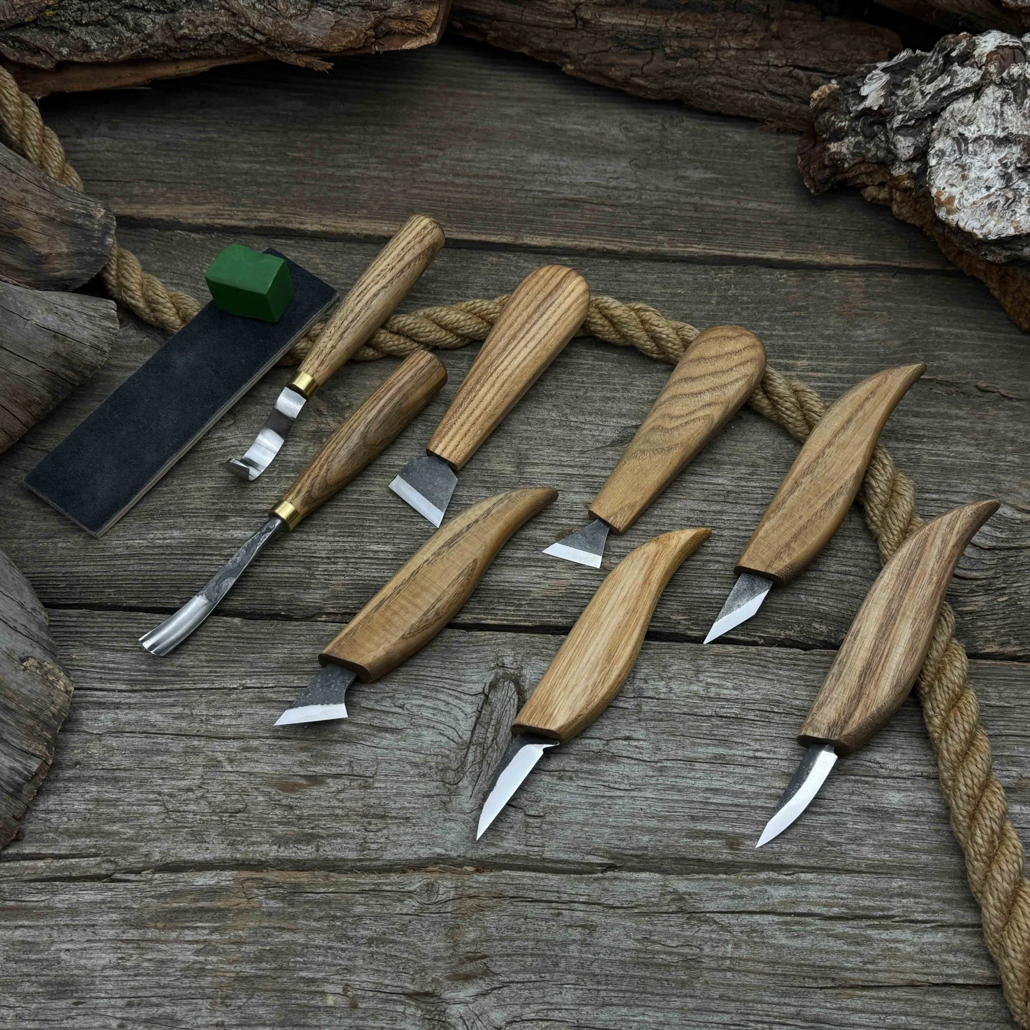 9-Piece Spoon Carving Tool Set with Sharpening Board - Image 7