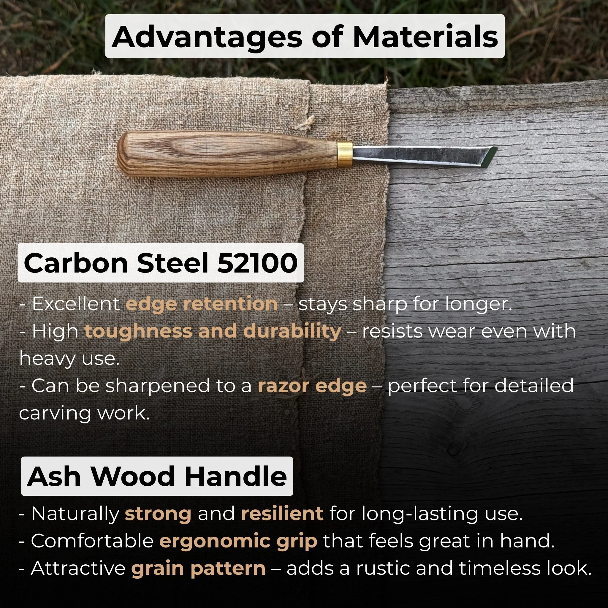 Angled Bevel Carving Chisel – 10 mm (0.39 inches) - Image 4