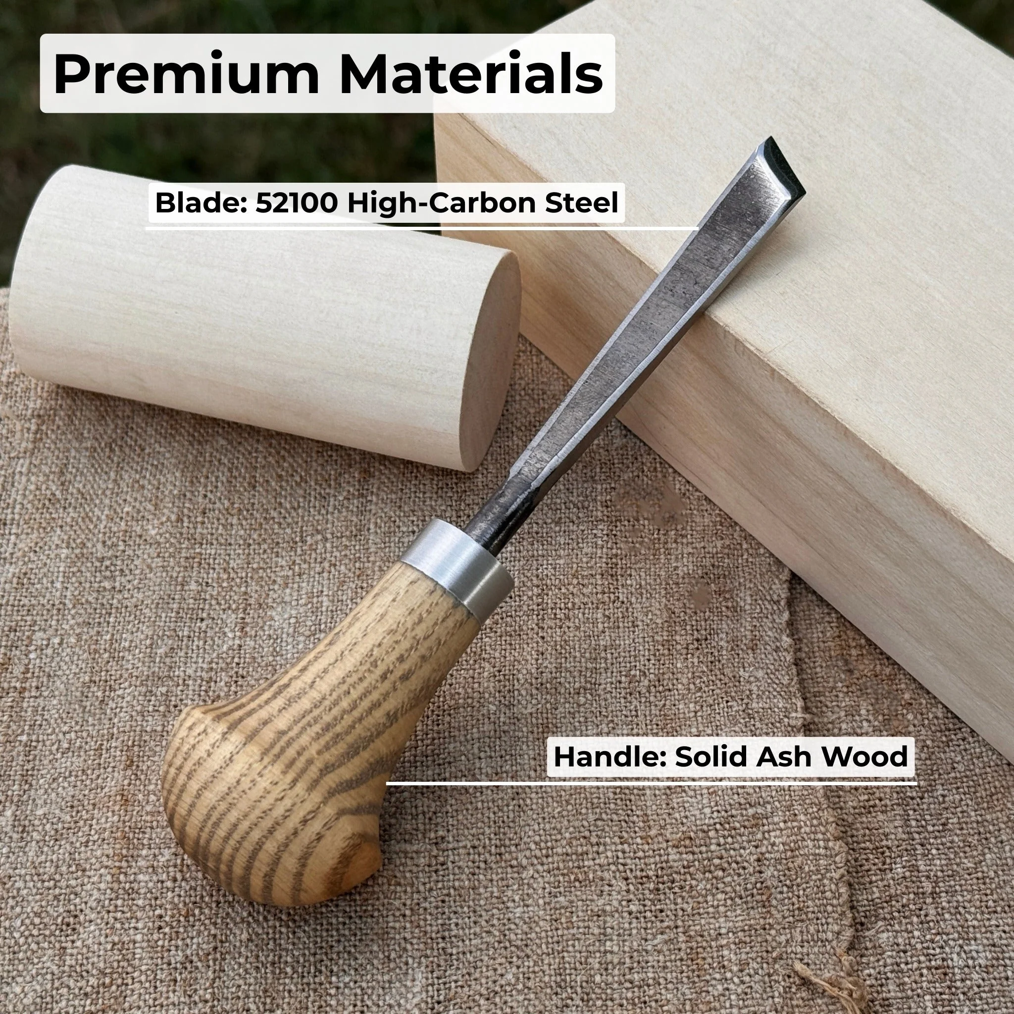 Angled Bevel Carving Chisel with Palm Handle – 10 mm (0.39 inches) - Image 6
