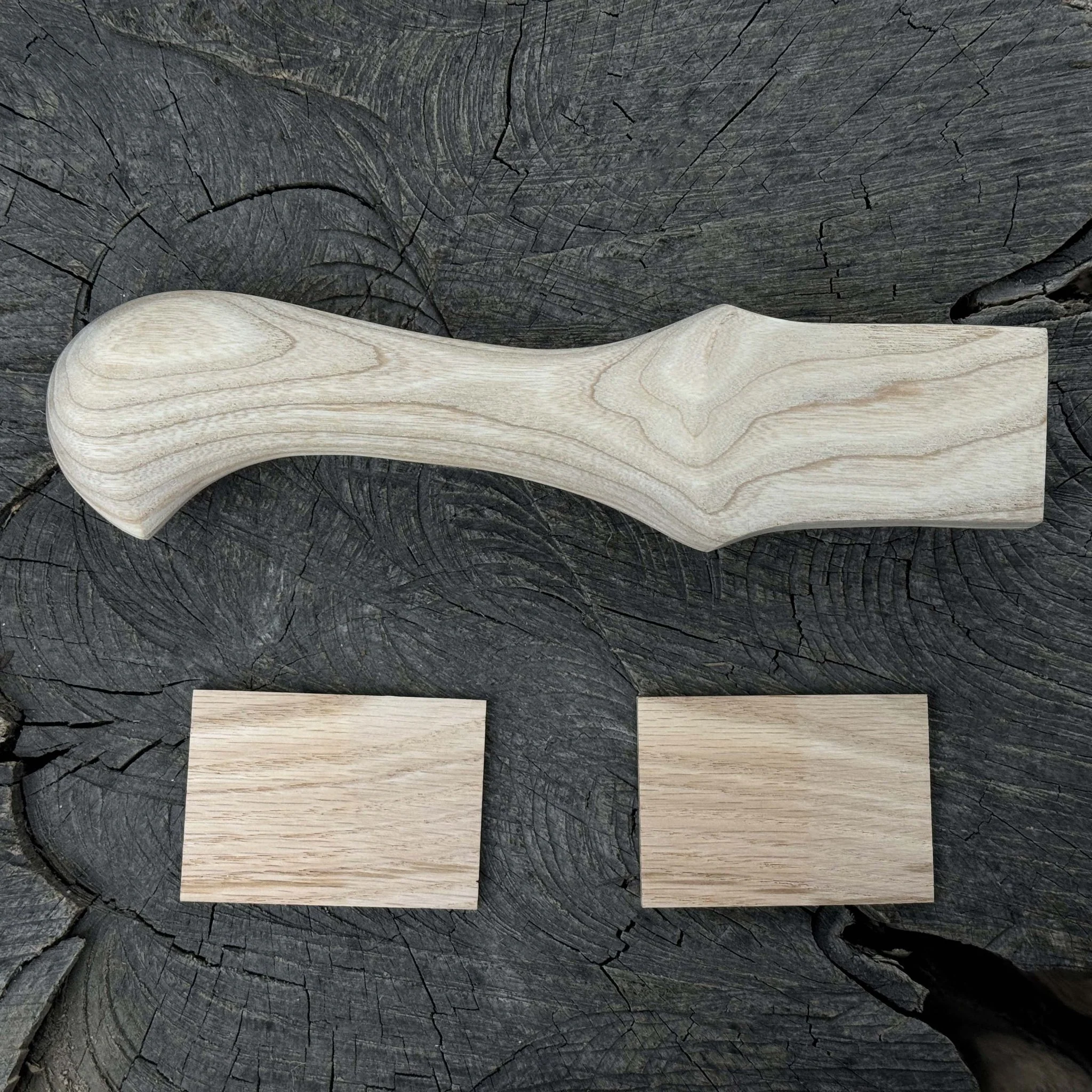 Ash Wood Handle for Adze or Axe, 23 cm (9.06 inches) with Red Oak Wedges - Image 10