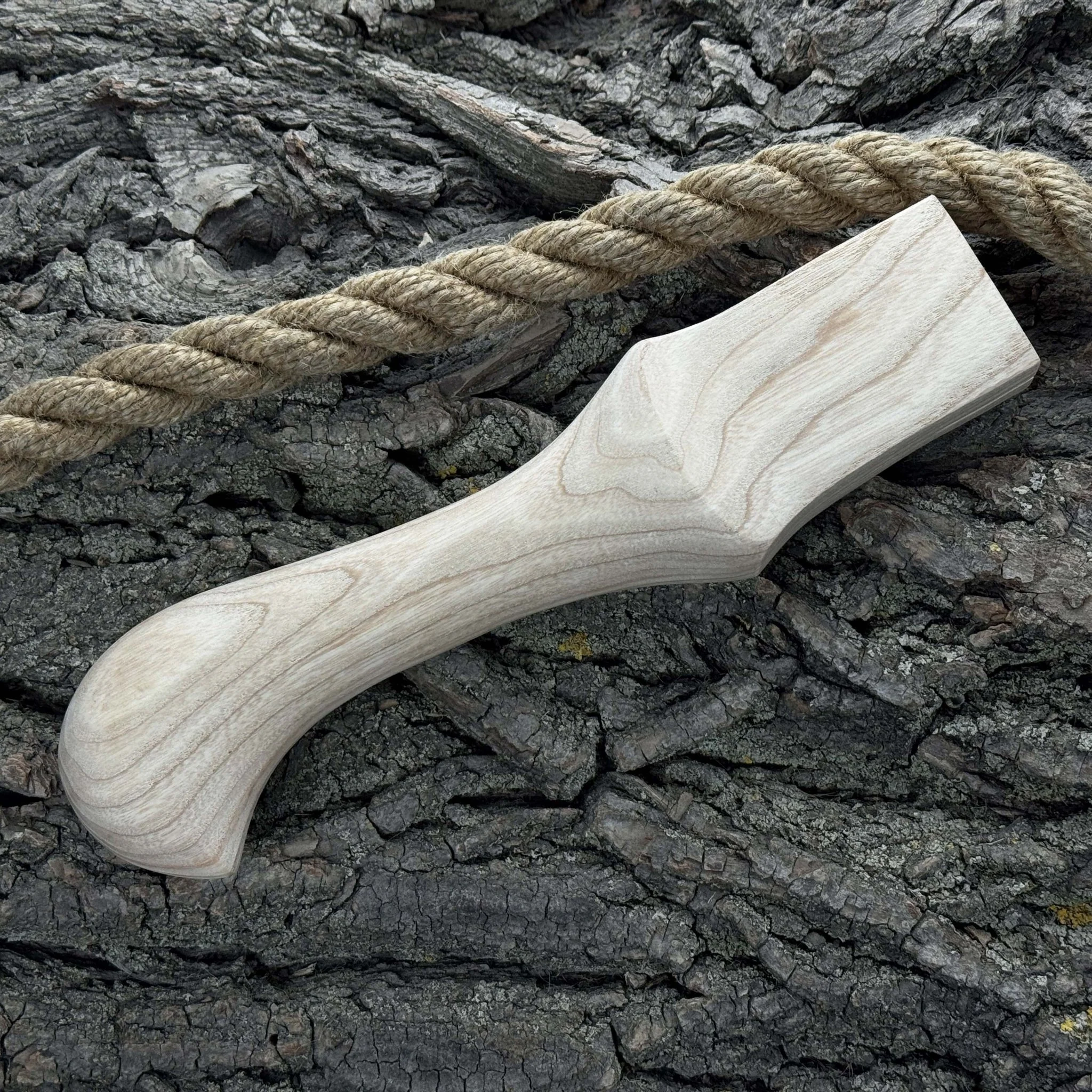 Ash Wood Handle for Adze or Axe, 23 cm (9.06 inches) with Red Oak Wedges - Image 9