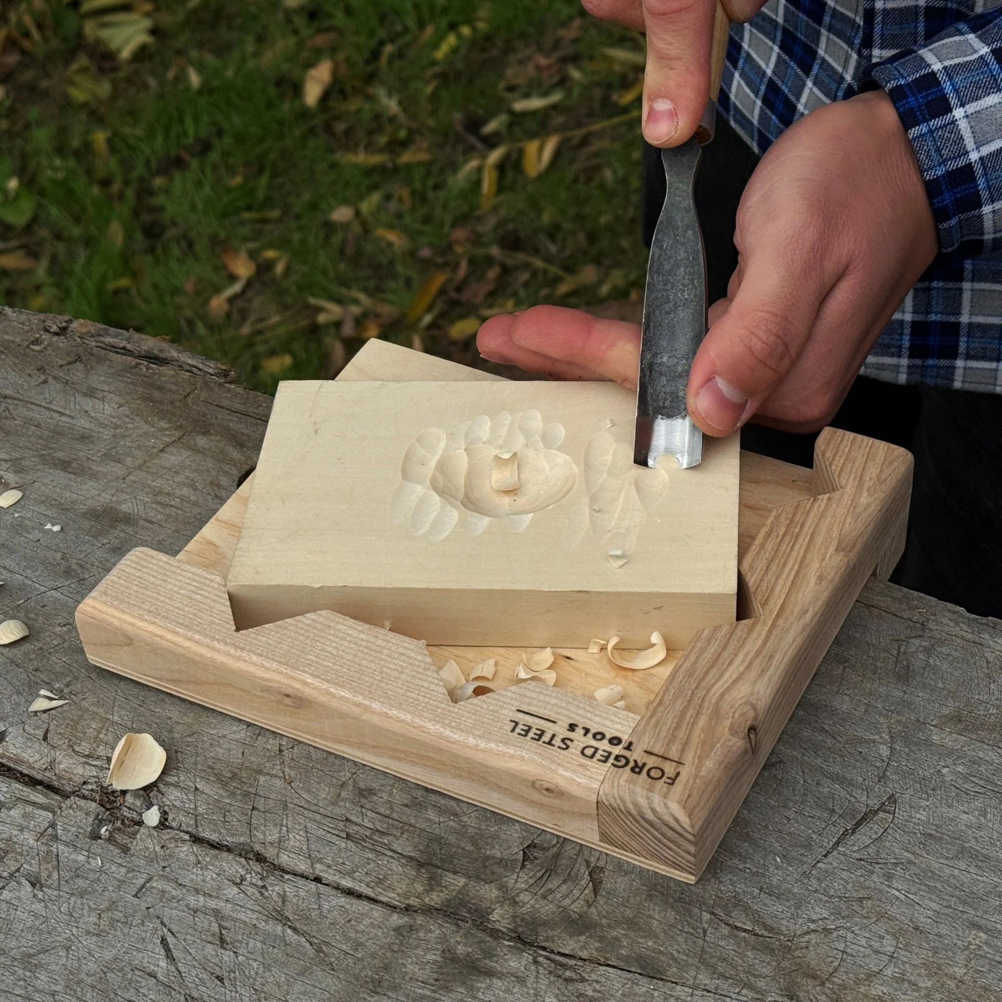 Bench Hook for Wood Carving and Chiseling – Handcrafted Wooden Work Support - Image 9