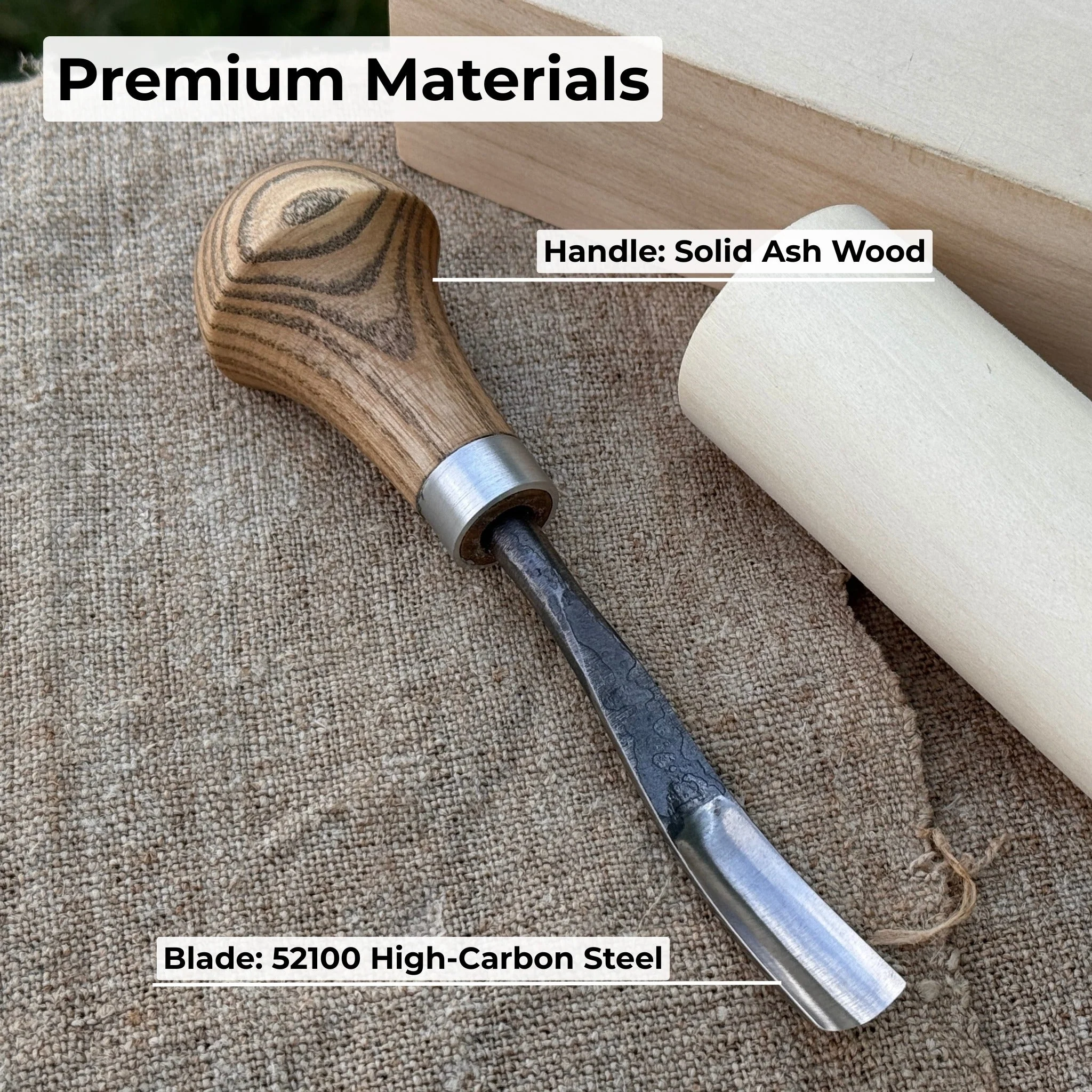 Bent Carving Gouge with Palm Handle – 8 mm / 12 mm (0.31 / 0.47 inches) - Image 6