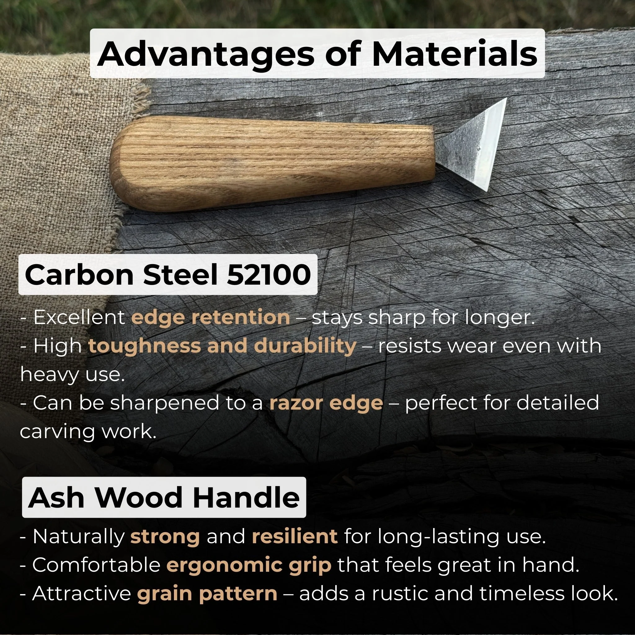 Bevel Edge Carving Knife, 3.5 cm (1.38 inches) - Image 4