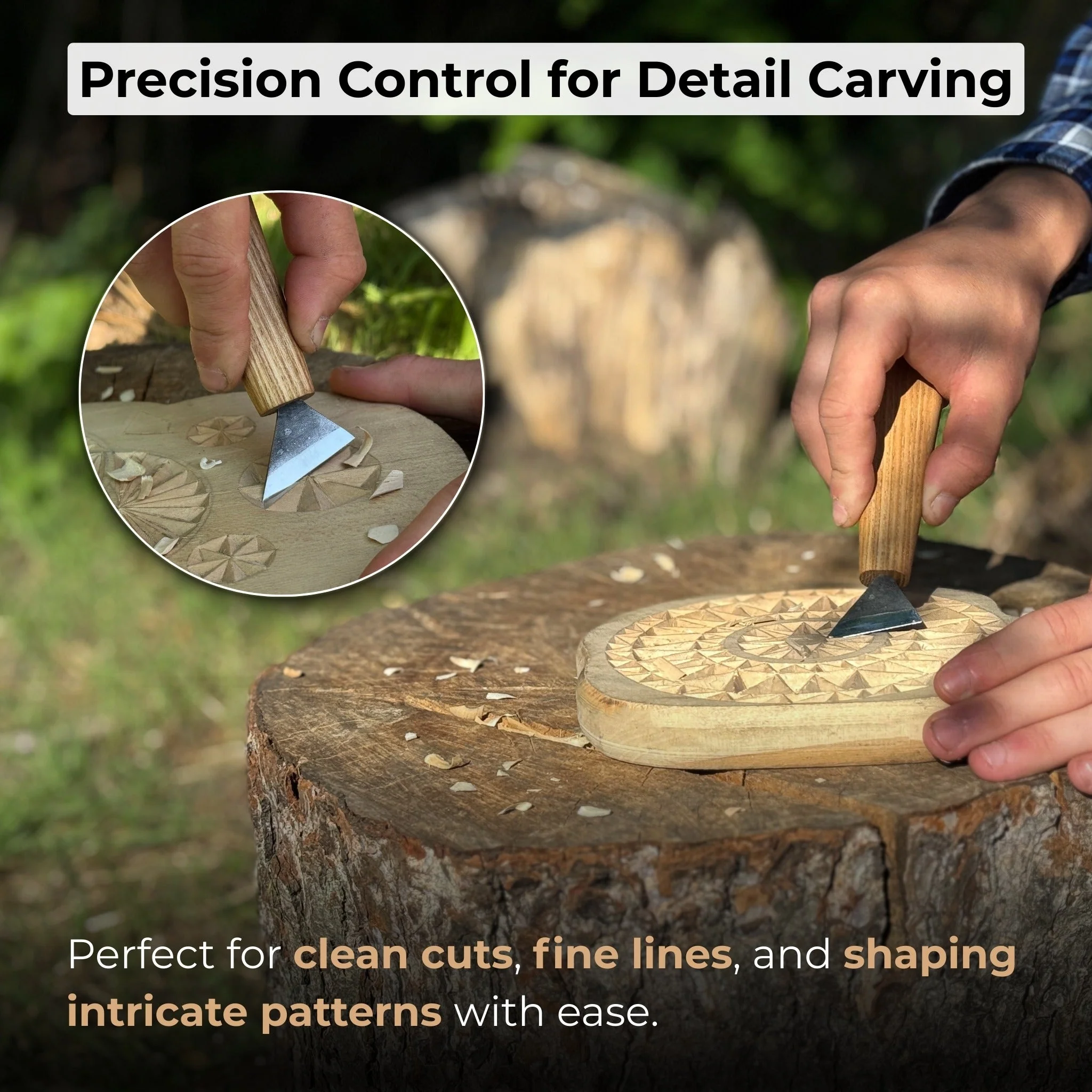 Bevel Edge Carving Knife, 3.5 cm (1.38 inches) - Image 7