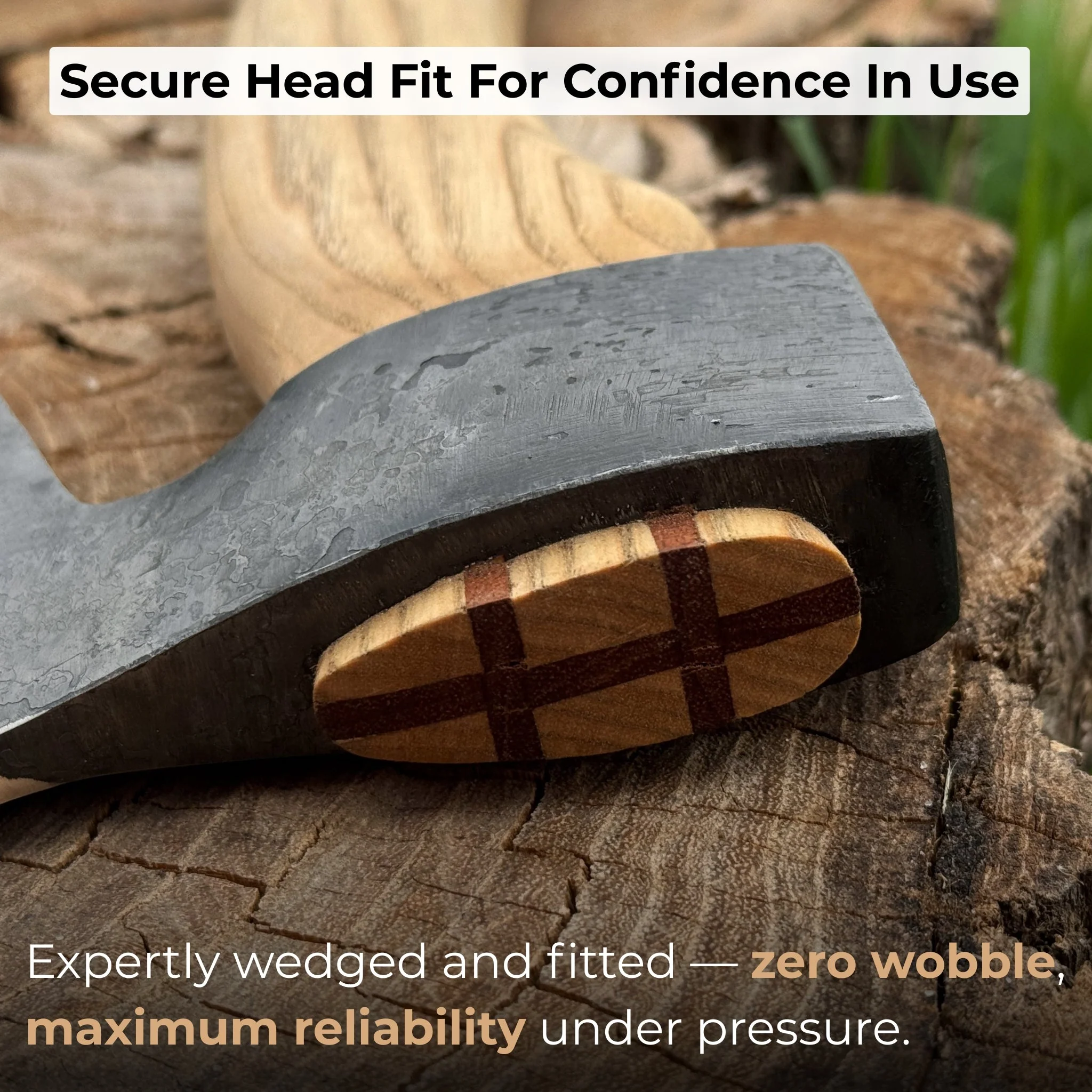 Chopping Axe with Leather Back Carry Pouch, 1.05 kg (2.2 lb) - Image 6