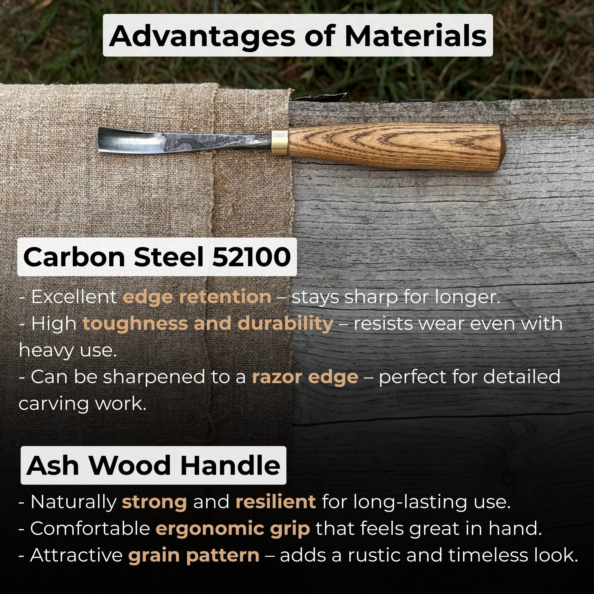 Curved Detail Carving Gouge – 8 mm / 12 mm (0.31 / 0.47 inches) - Image 4