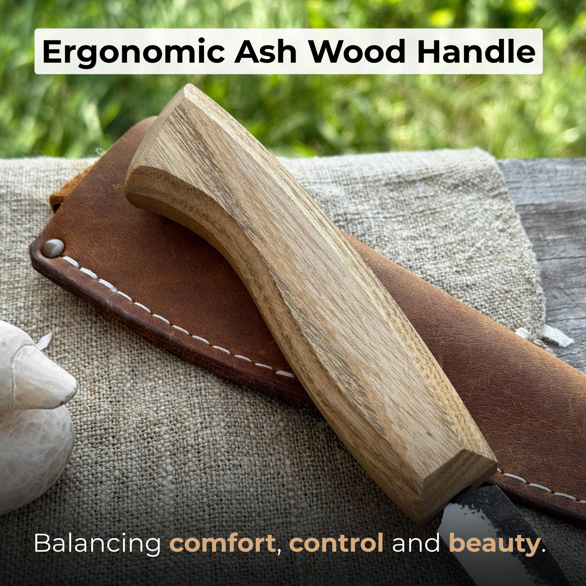 Detail Wood Carving Knife with Leather Sheath, Blade 5 cm (1.97 inches) - Image 3