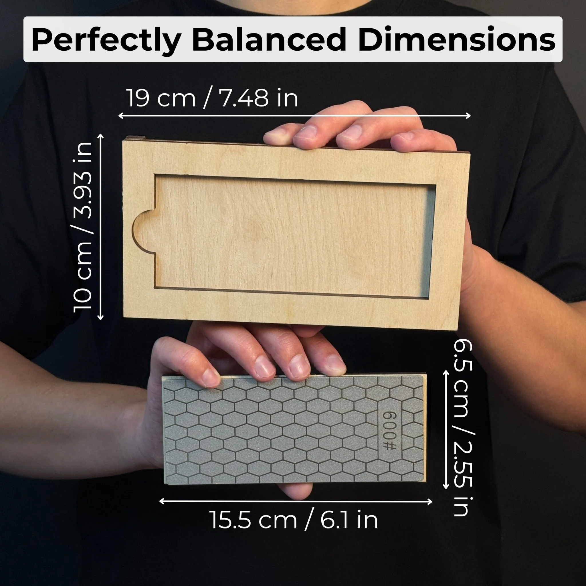 Diamond Sharpening Stone with Wooden Stand – 600 Grit for Knives & Tools - Image 3